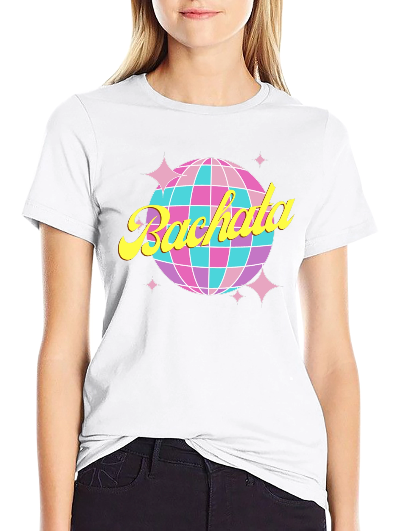 Bachata Disco Ball Graphic Tee - Retro Dance Shirt