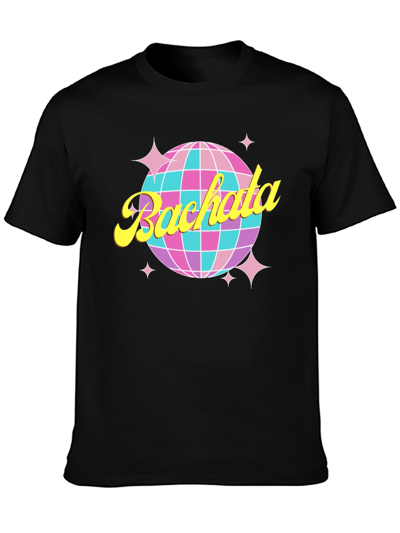 Bachata Disco Ball Graphic Tee - Retro Dance Shirt