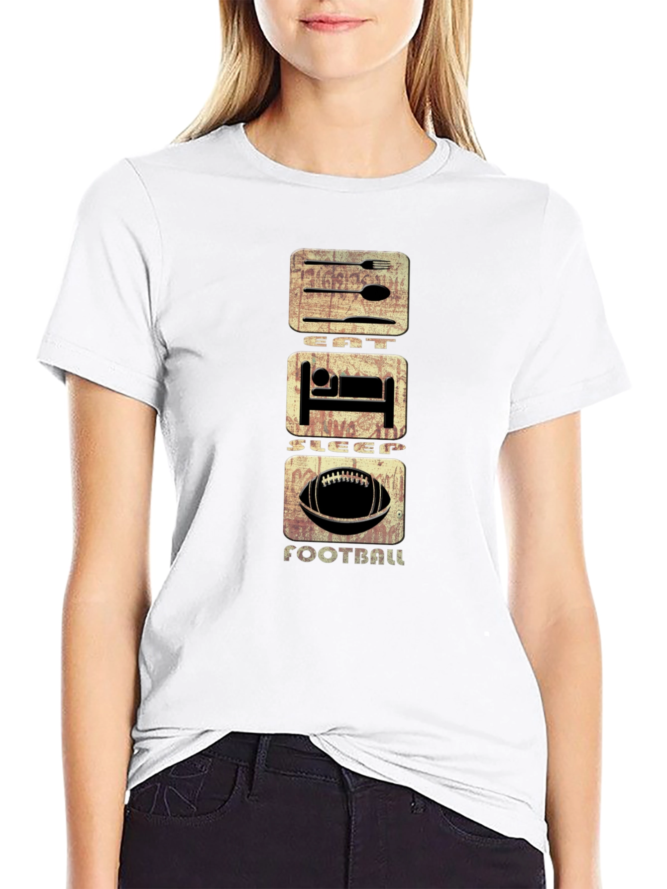 Eat Sleep Football T-Shirt | Casual Graphic Tee
