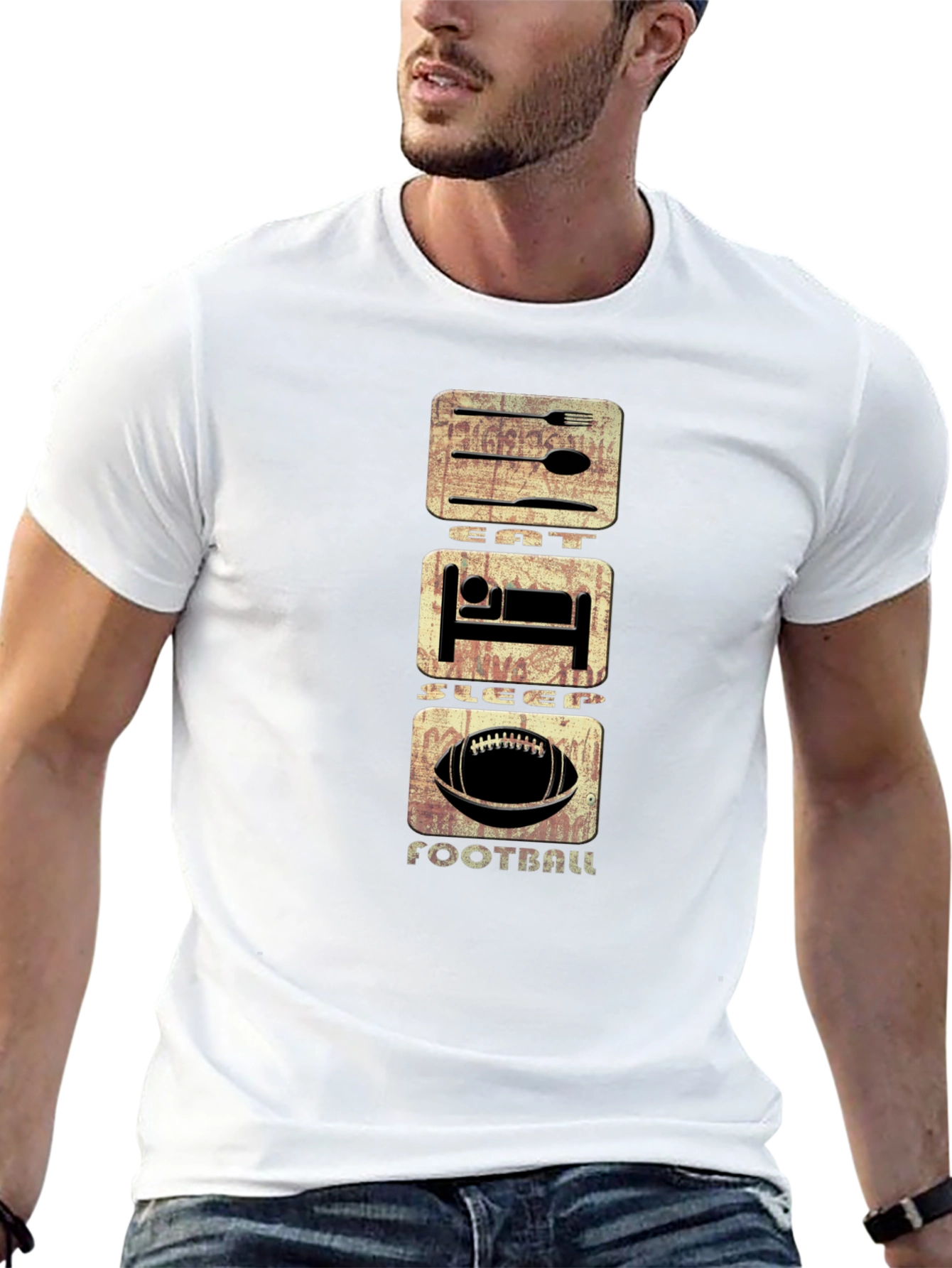 Eat Sleep Football T-Shirt | Casual Graphic Tee