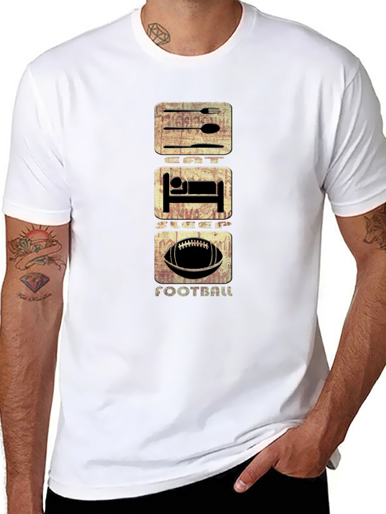 Eat Sleep Football T-Shirt | Casual Graphic Tee