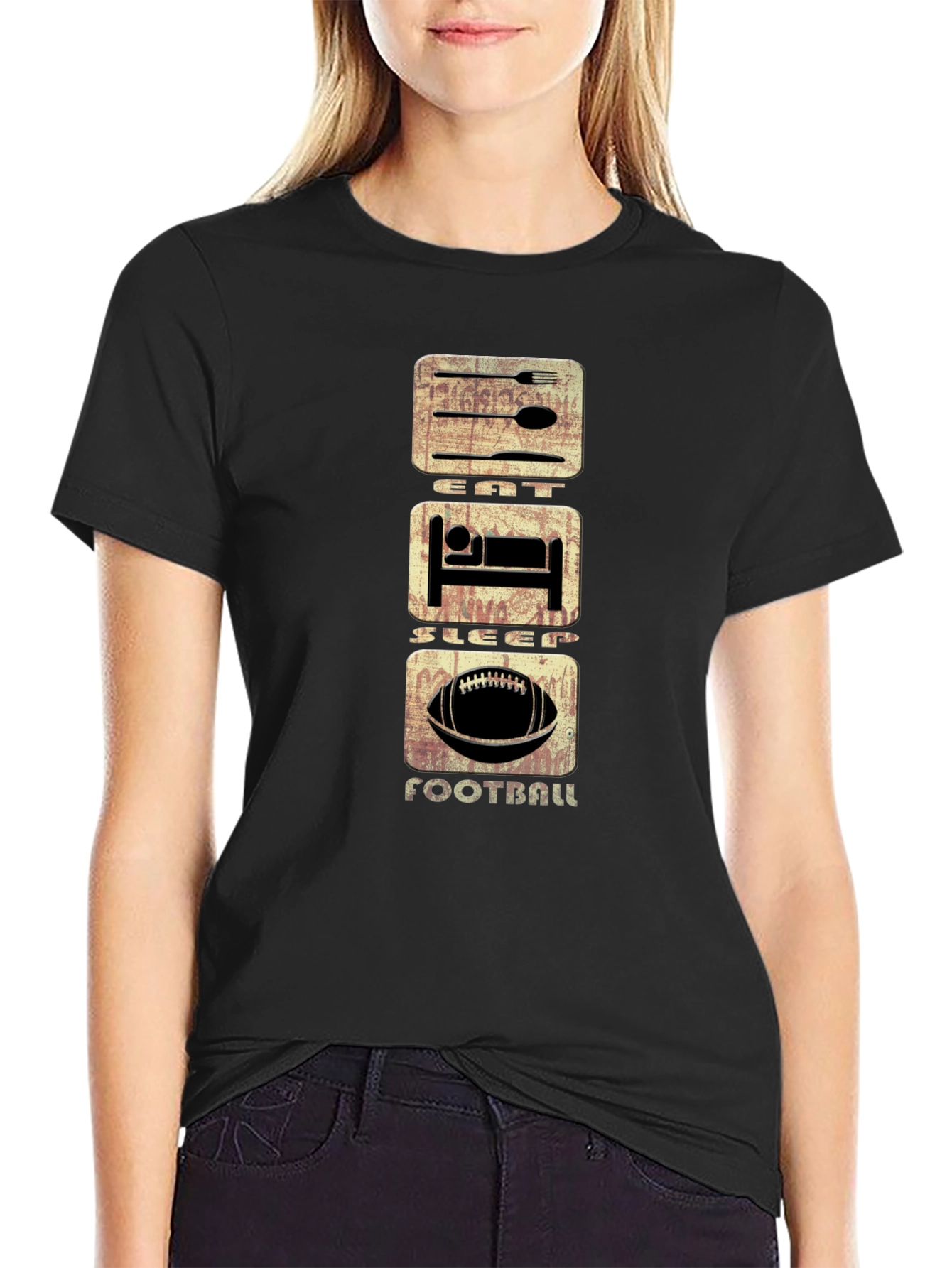 Eat Sleep Football T-Shirt | Casual Graphic Tee