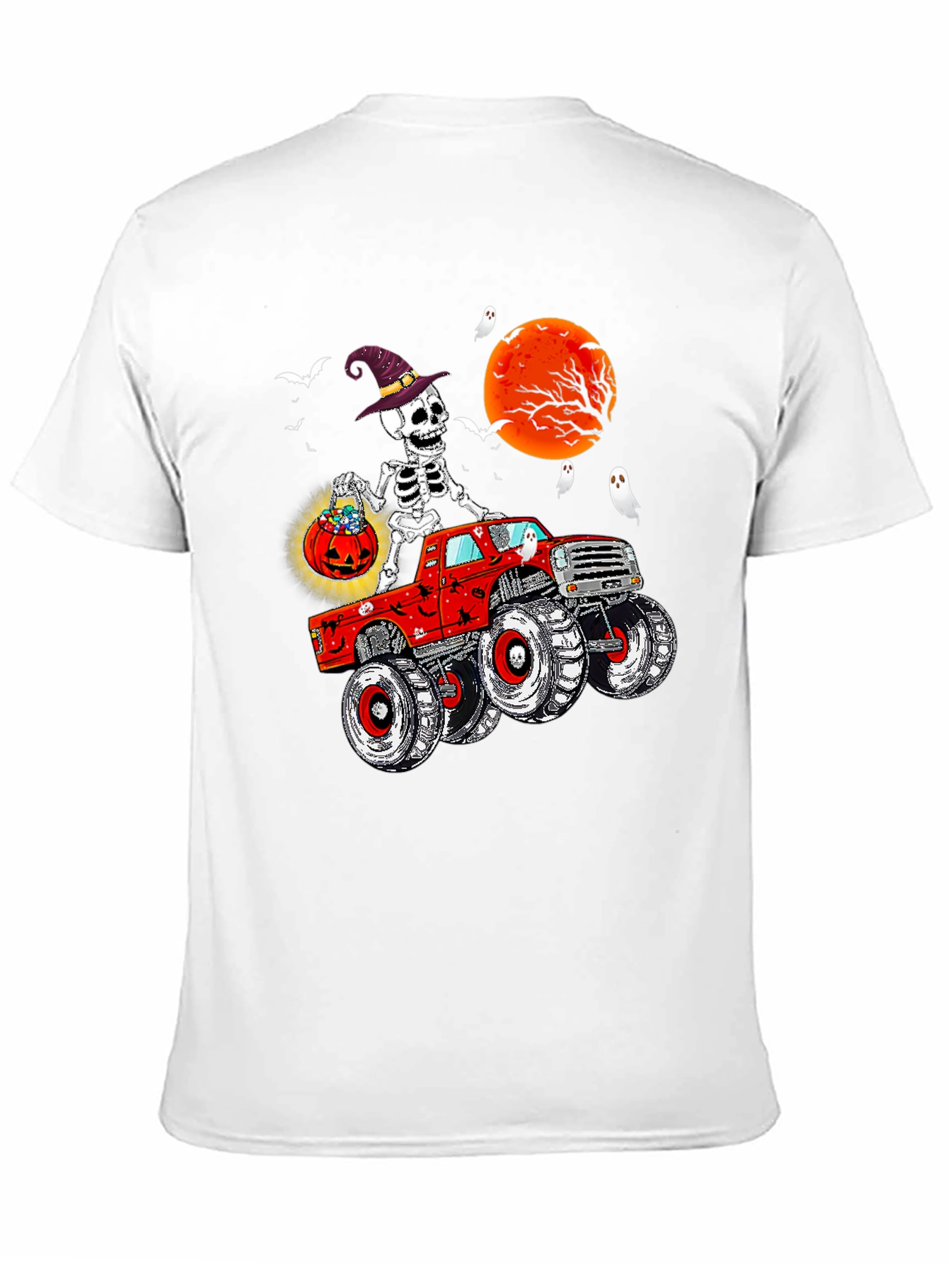 Spooky Skeleton Monster Truck Halloween T-Shirt