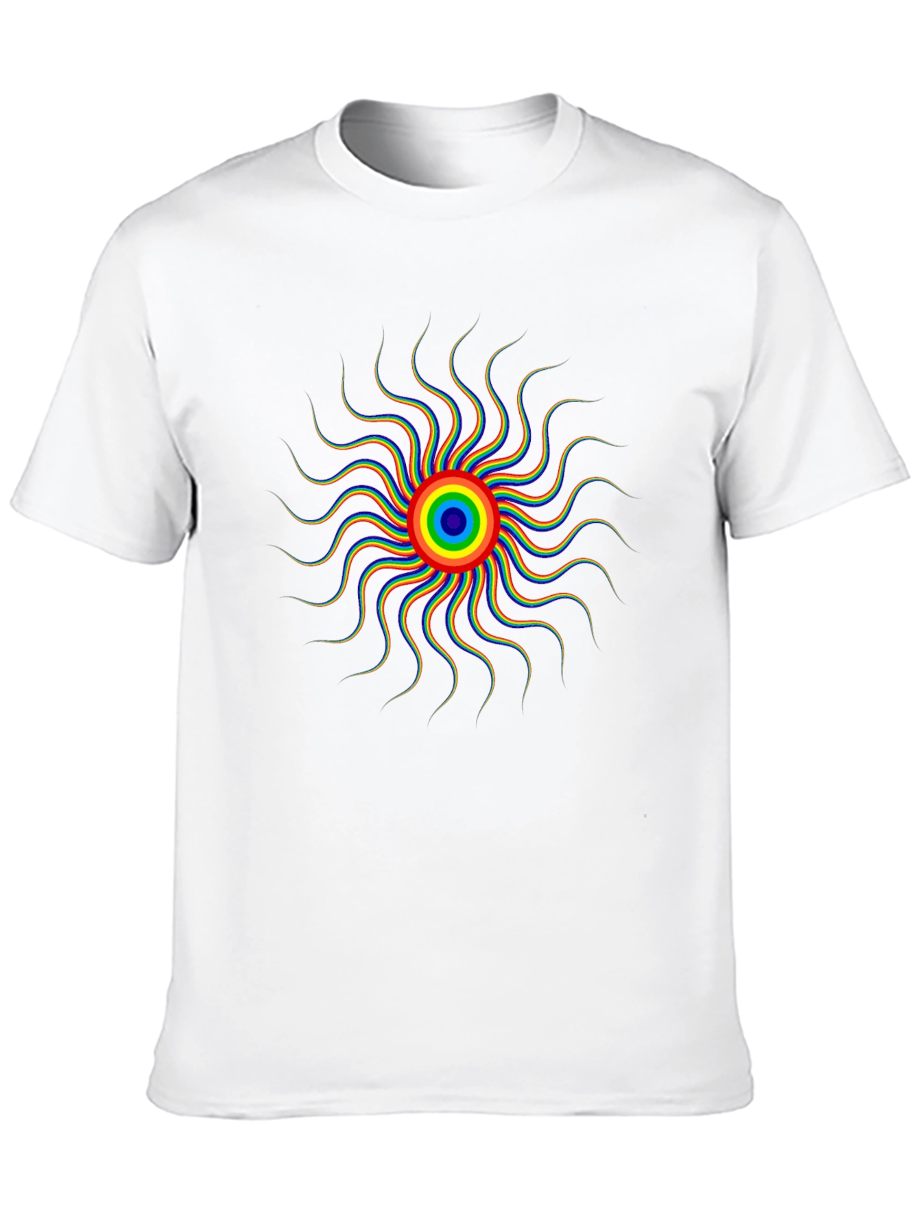 Rainbow Sun Graphic Black T-Shirt