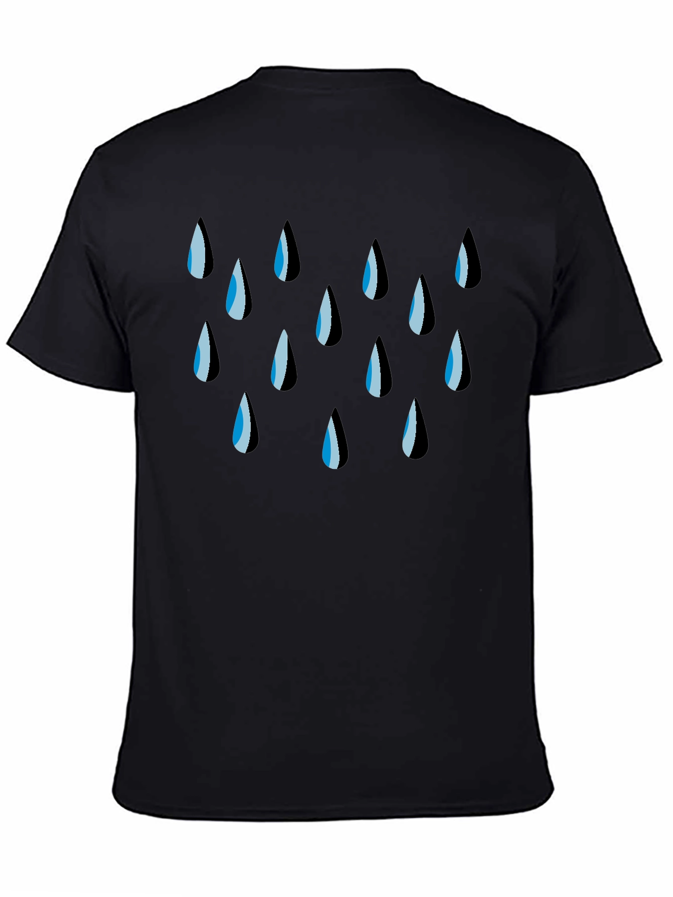Rain Drop Graphic Black T-Shirt