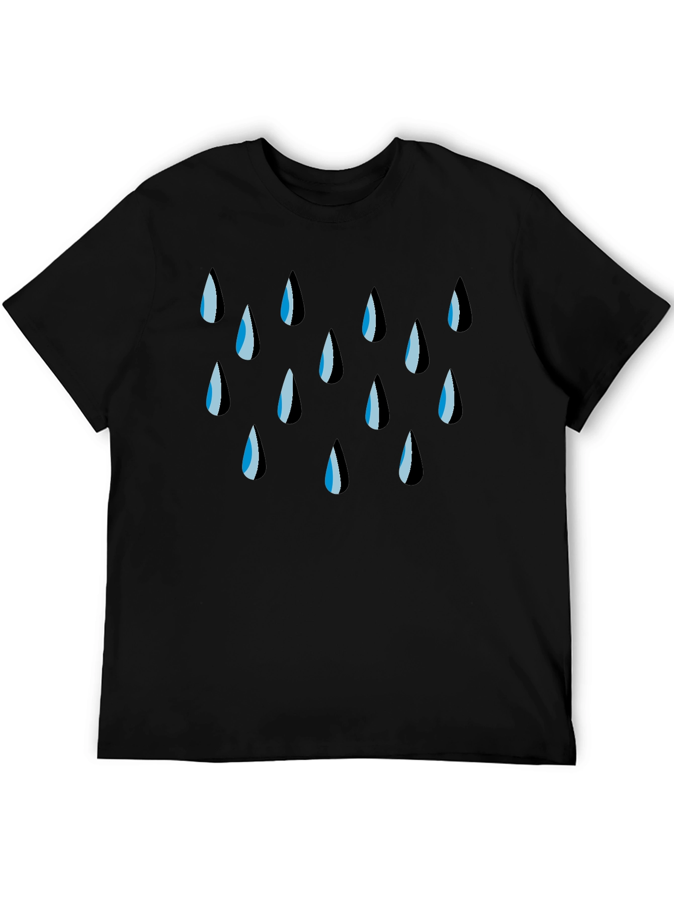 Rain Drop Graphic Black T-Shirt