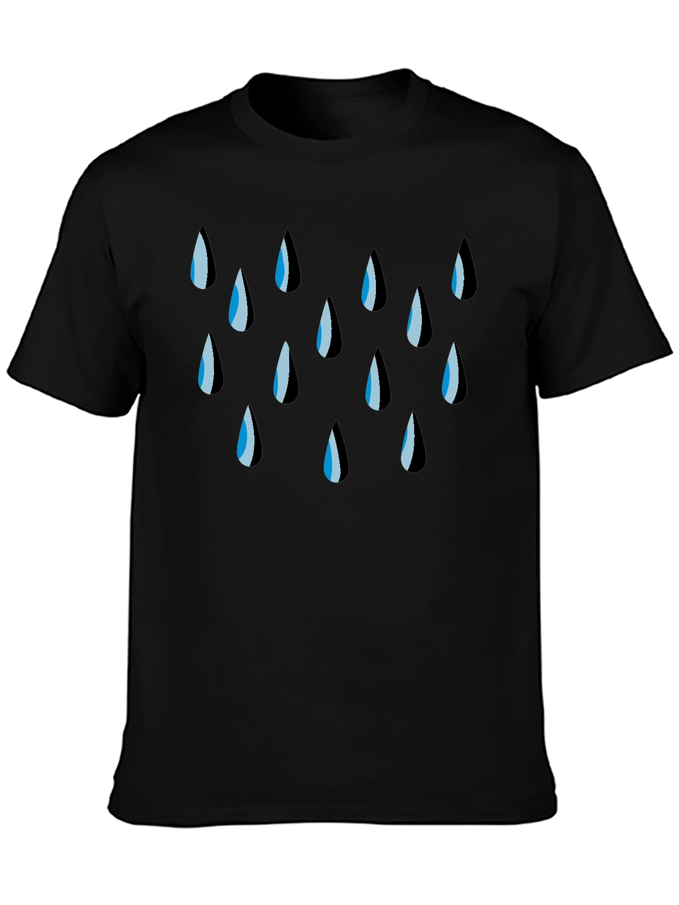 Rain Drop Graphic Black T-Shirt
