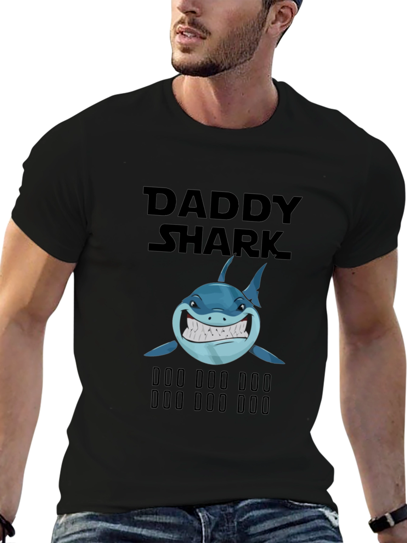 Daddy Shark Graphic Tee - Fun Family Apparel