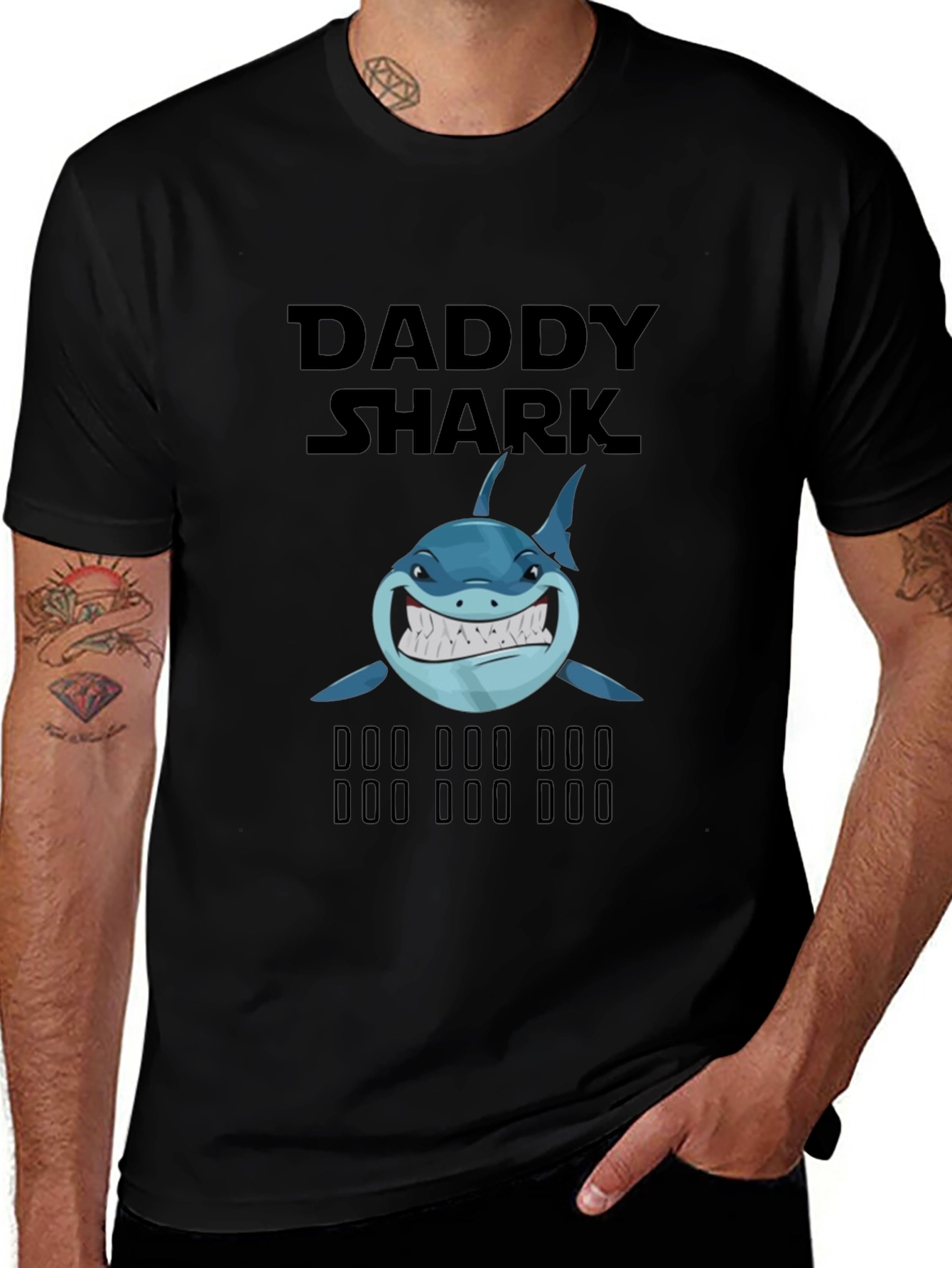 Daddy Shark Graphic Tee - Fun Family Apparel