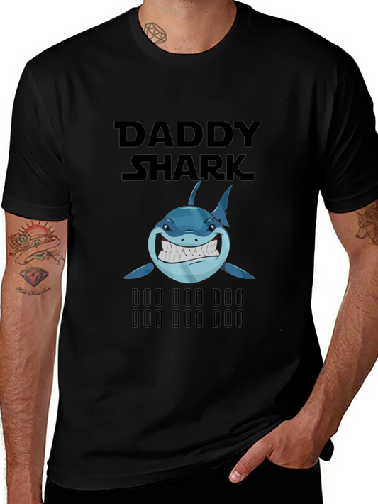 Daddy Shark Graphic Tee - Fun Family Apparel