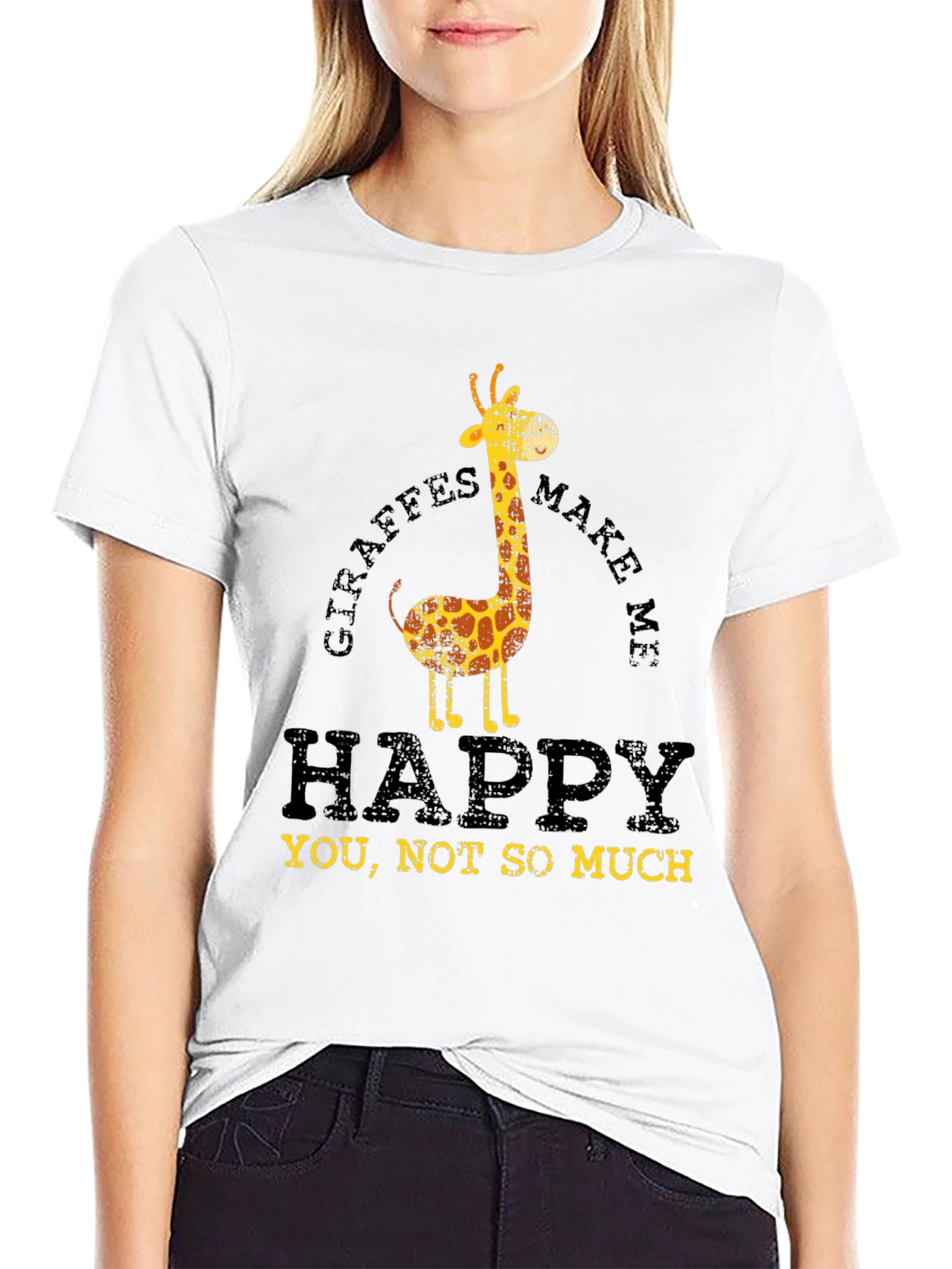 Giraffes Make Me Happy Graphic T-Shirt