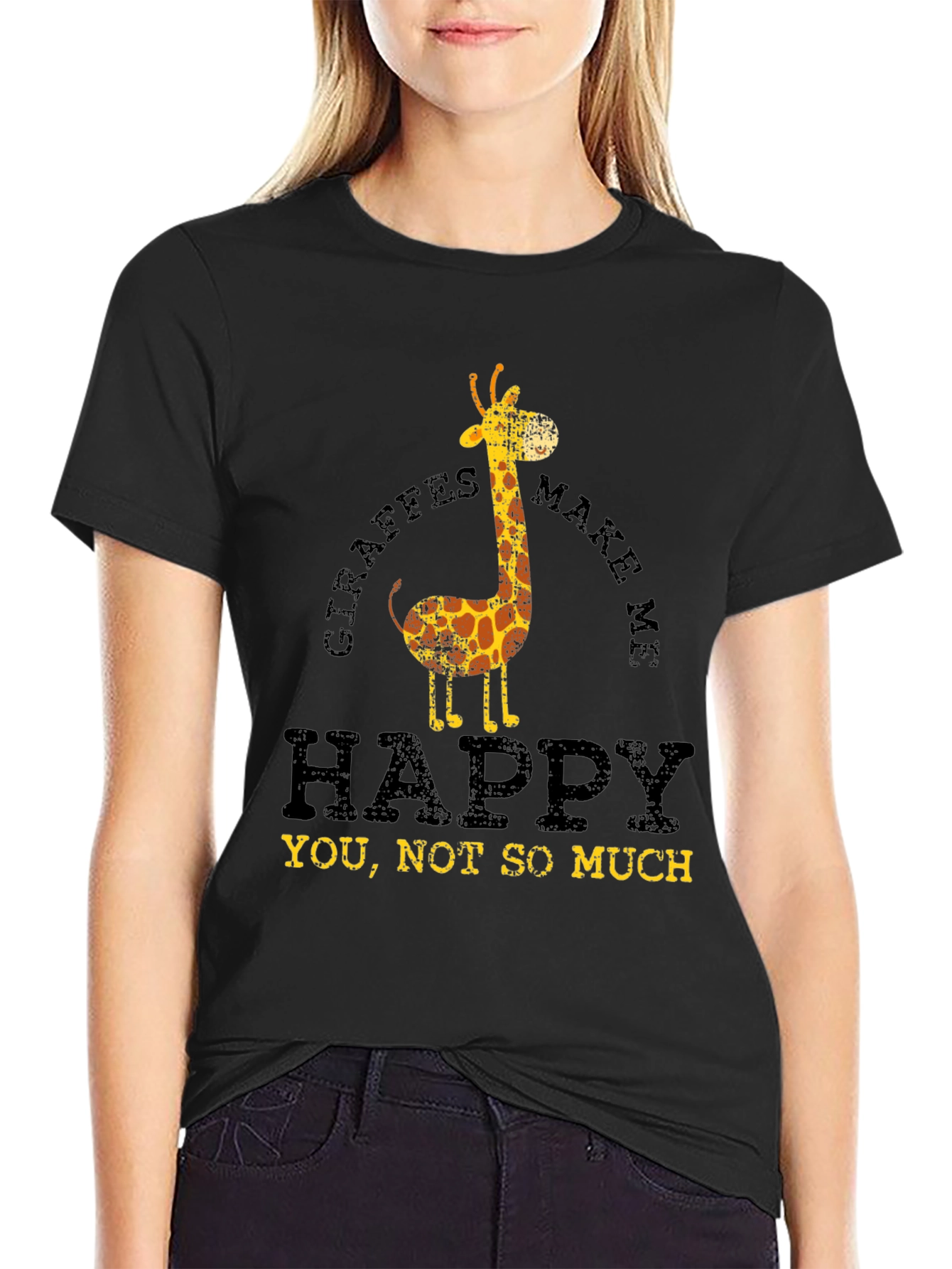 Giraffes Make Me Happy Graphic T-Shirt