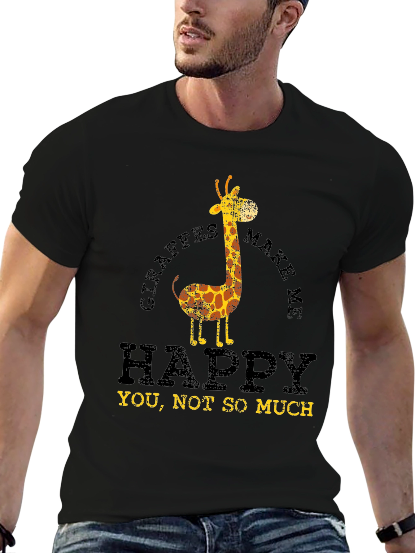 Giraffes Make Me Happy Graphic T-Shirt