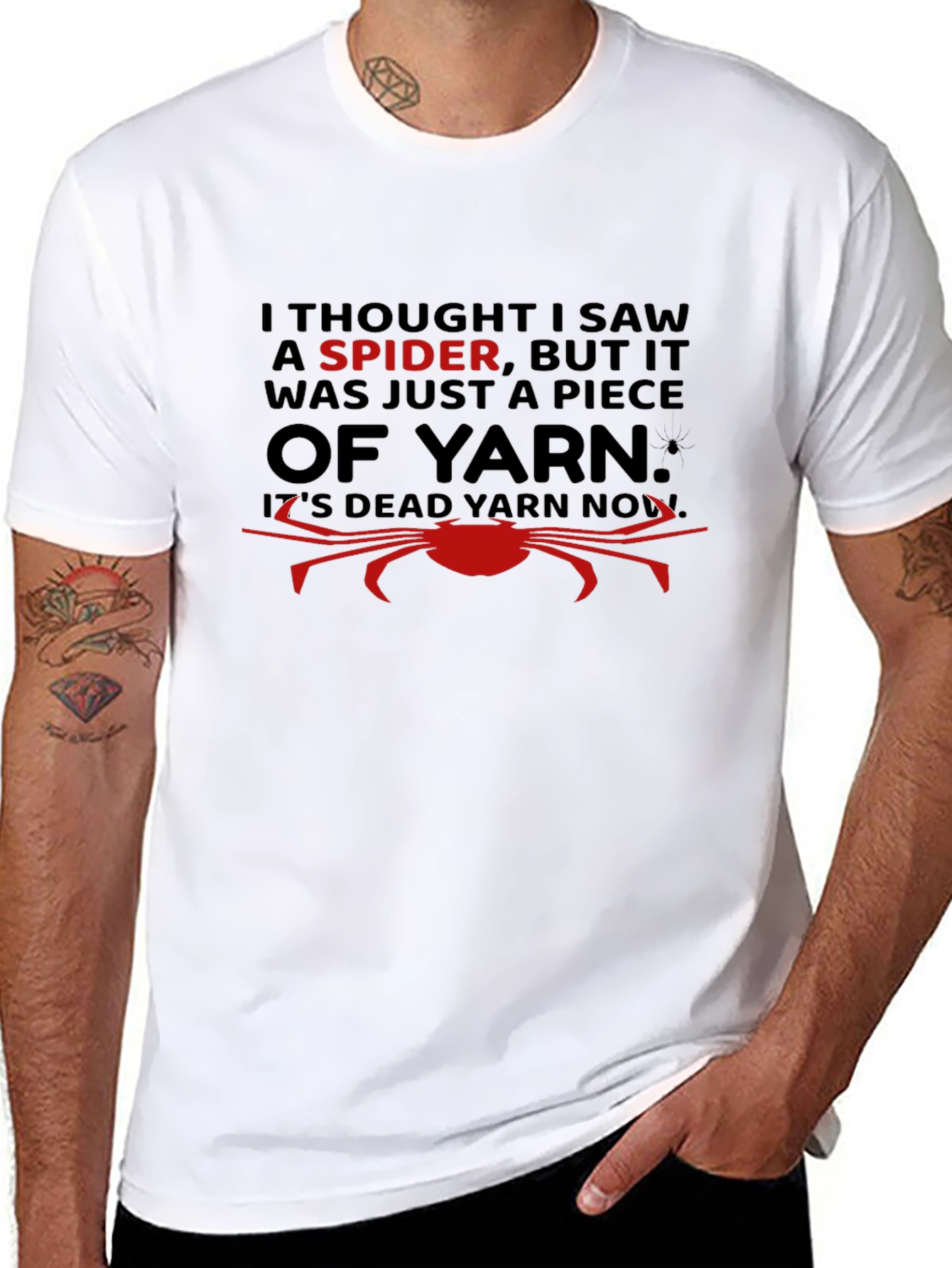 Funny Spider Yarn Graphic T-Shirt