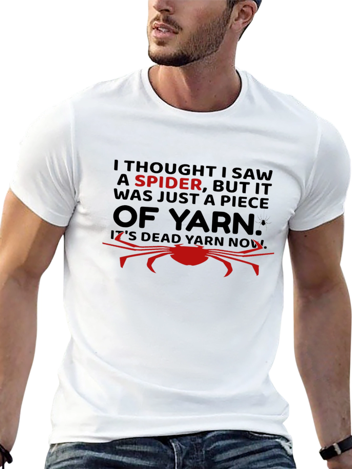 Funny Spider Yarn Graphic T-Shirt
