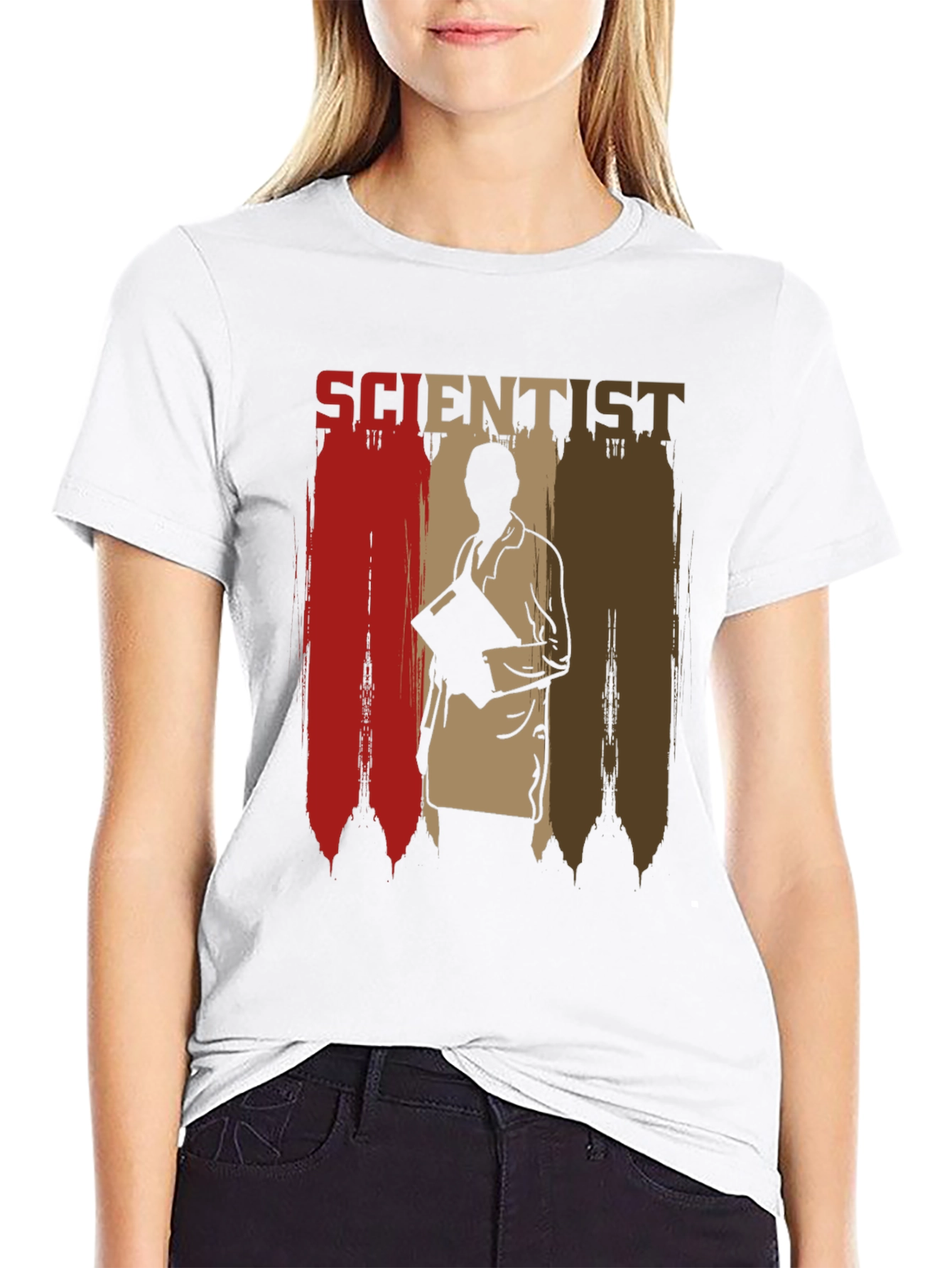 Scientist Graphic Print Mens Black T-Shirt
