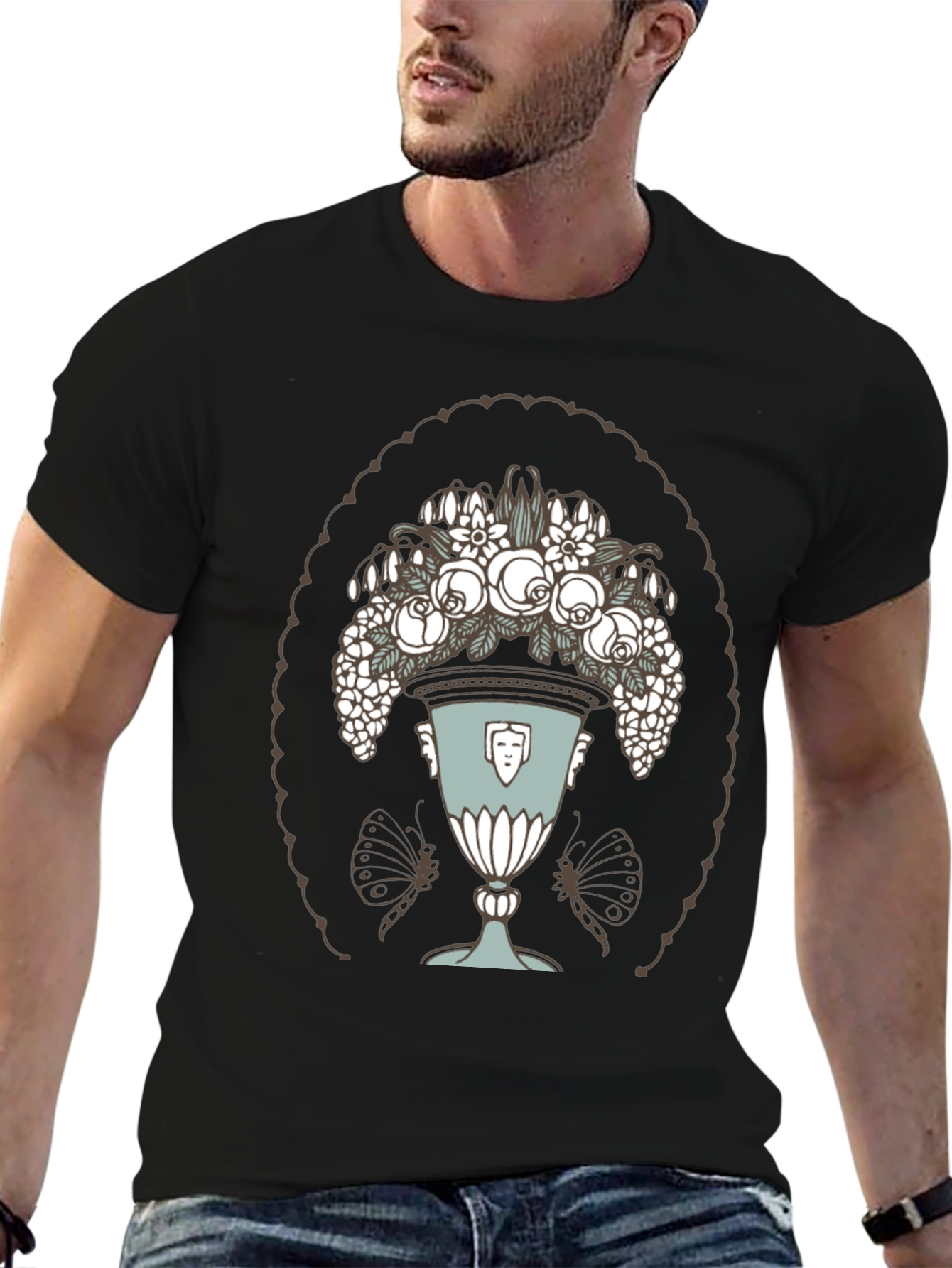 Floral Vase Graphic T-Shirt