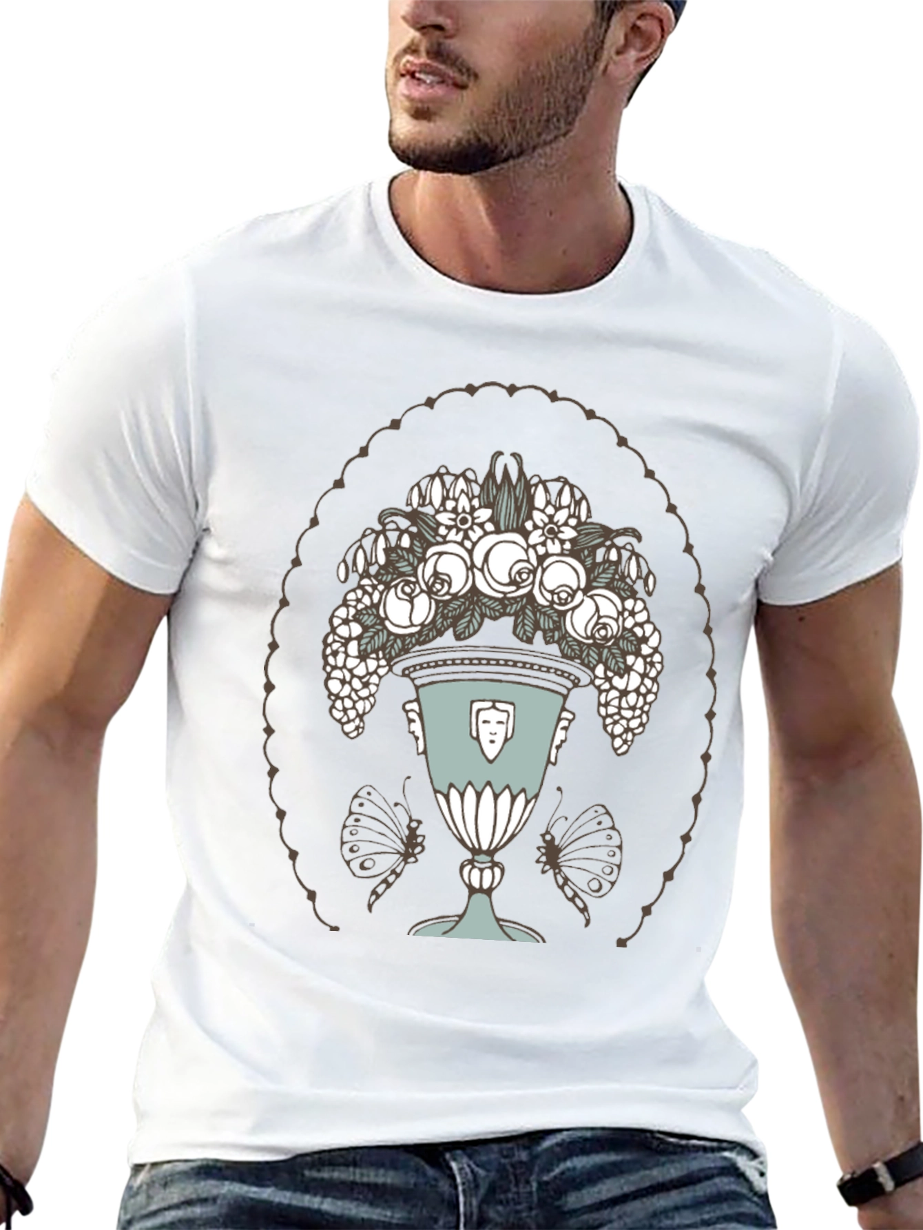 Floral Vase Graphic T-Shirt