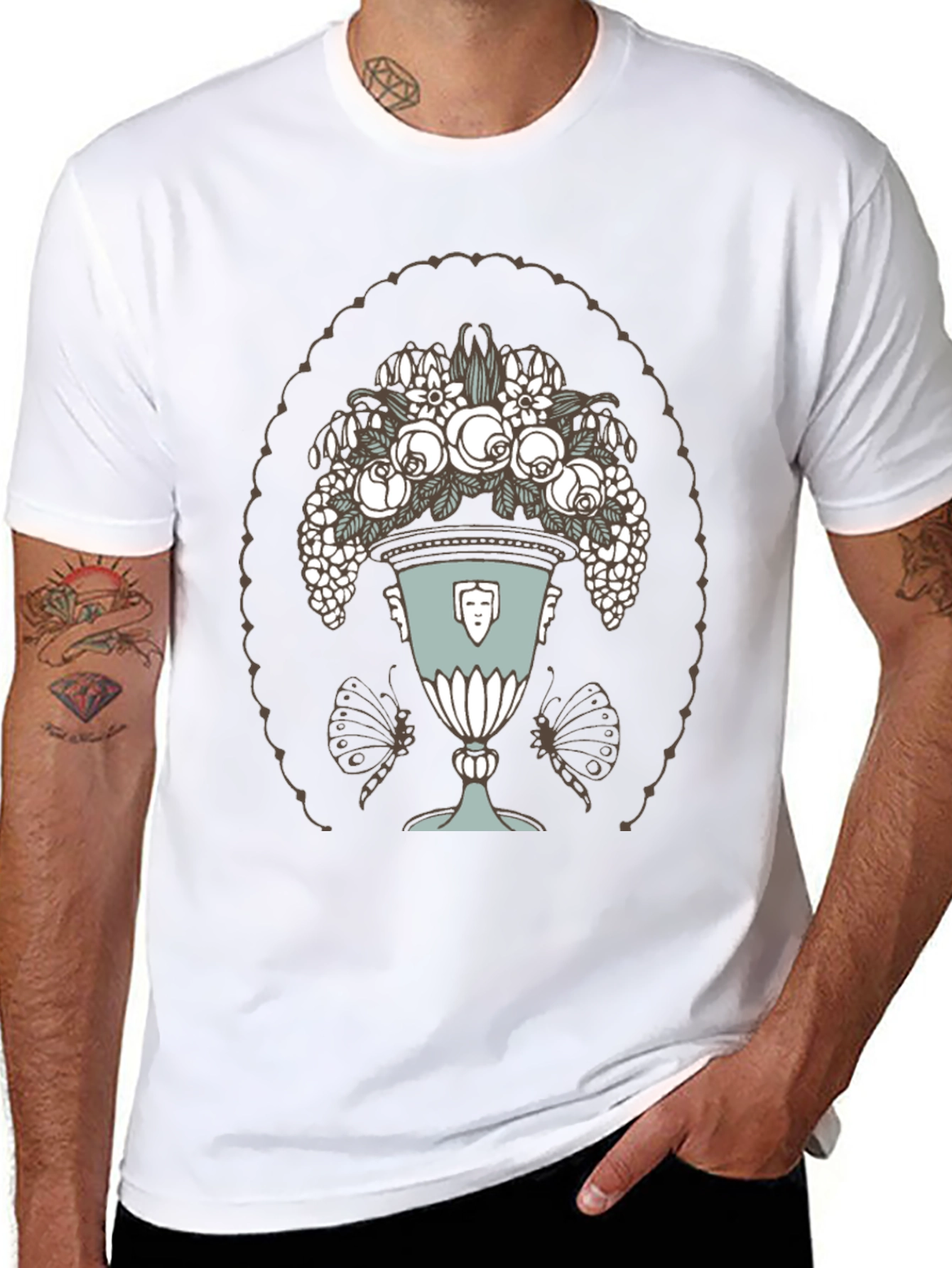 Floral Vase Graphic T-Shirt
