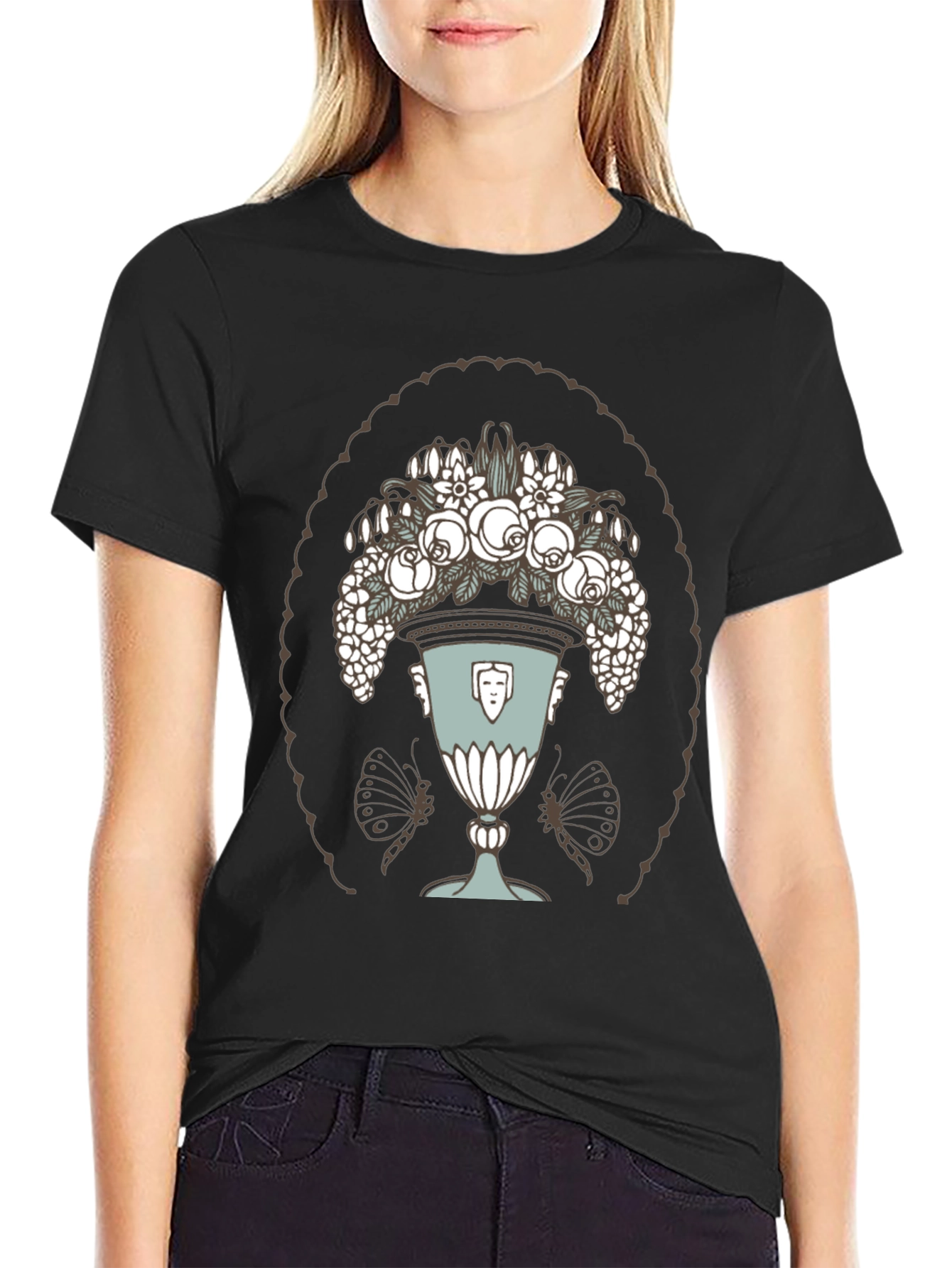 Floral Vase Graphic T-Shirt