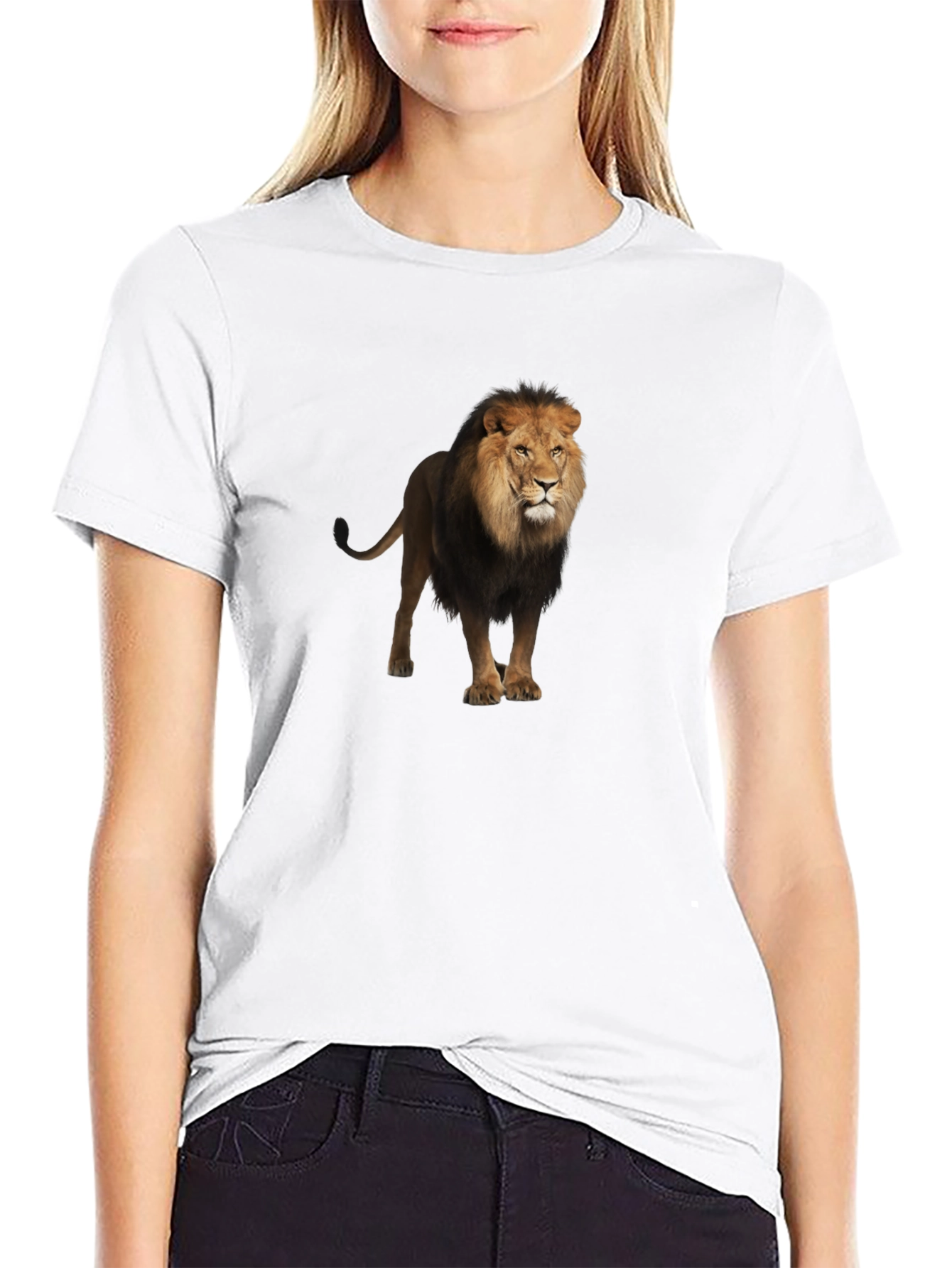 Lion Graphic Black T-Shirt for Men
