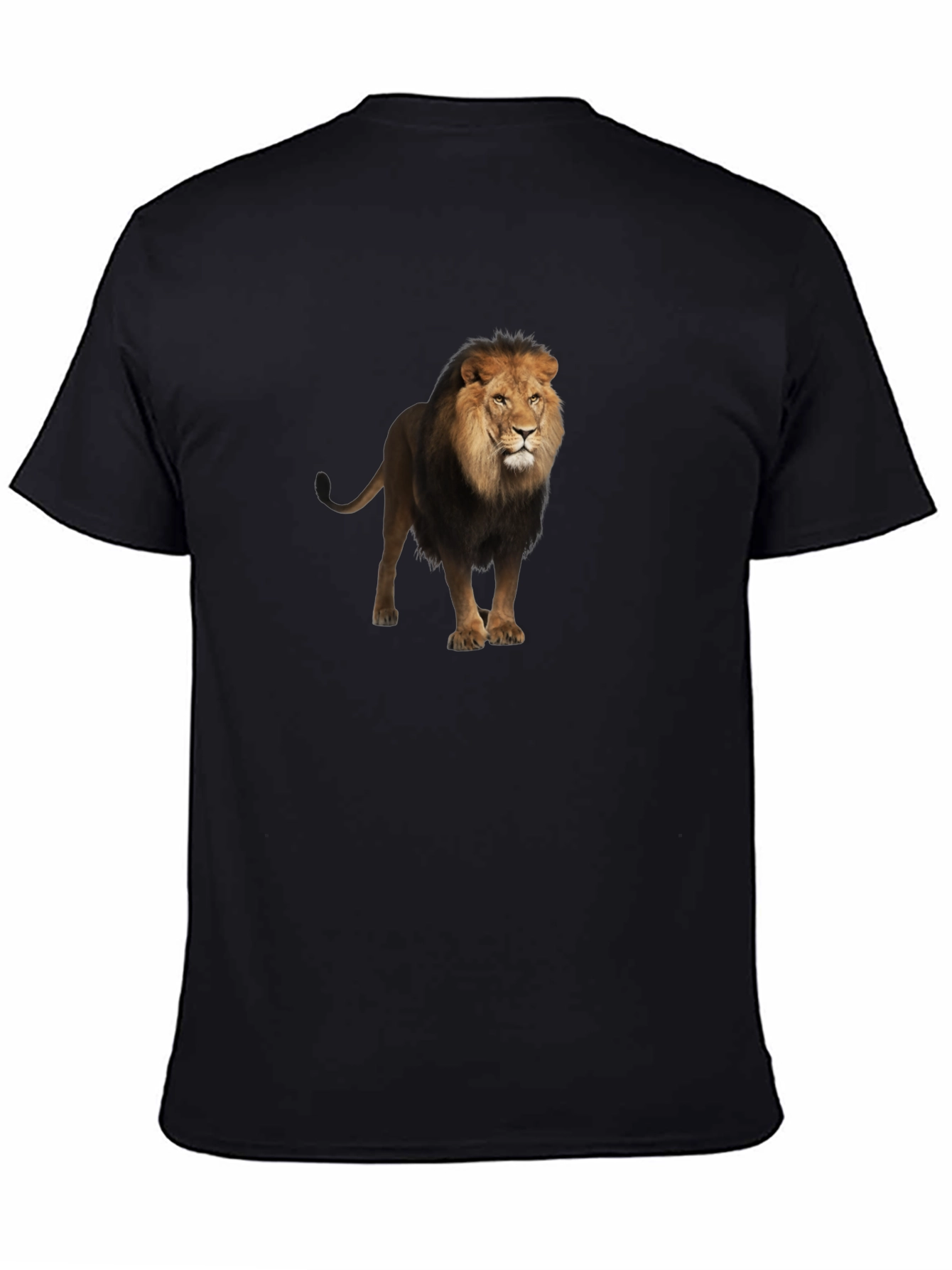 Lion Graphic Black T-Shirt for Men