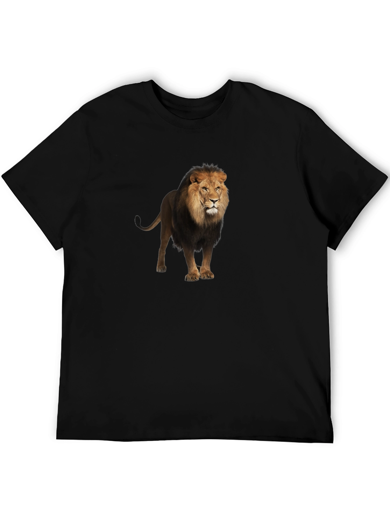 Lion Graphic Black T-Shirt for Men