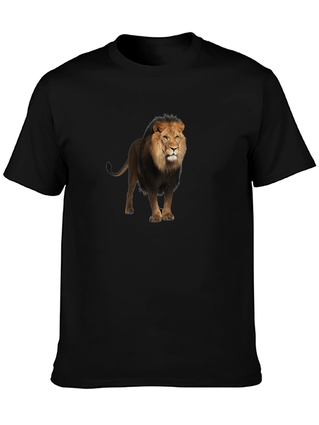 Lion Graphic Black T-Shirt for Men