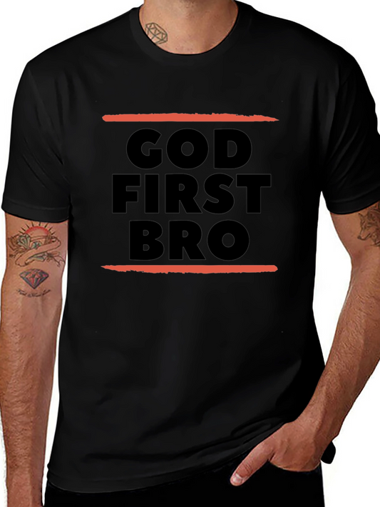 God First Bro Black Graphic Tee