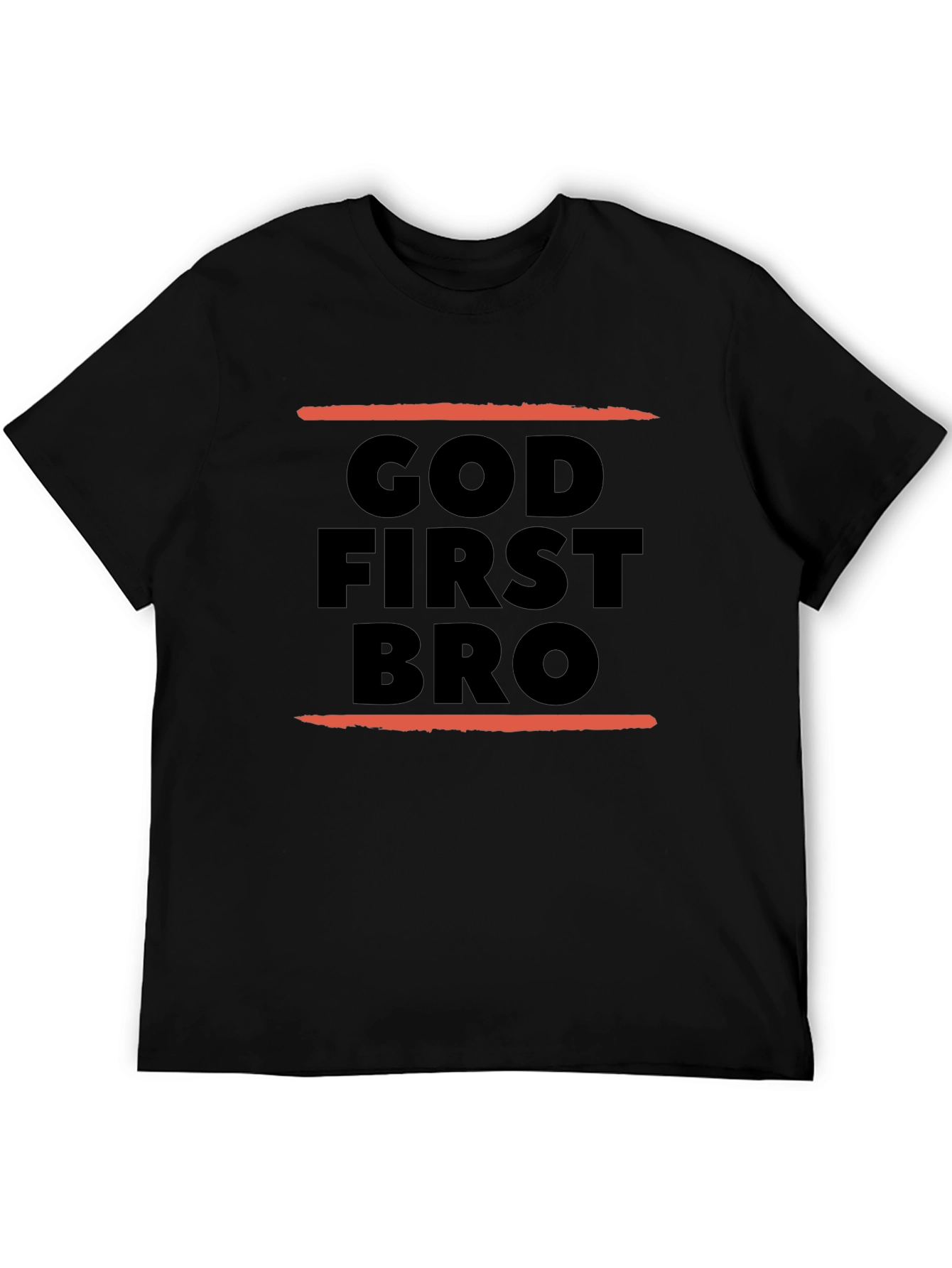 God First Bro Black Graphic Tee
