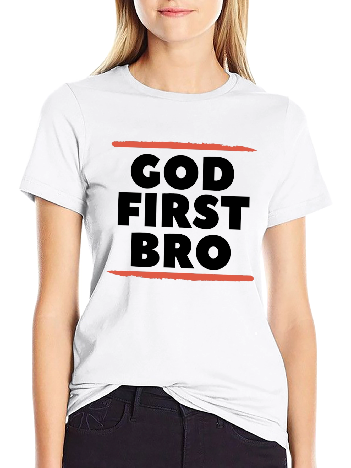 God First Bro Black Graphic Tee