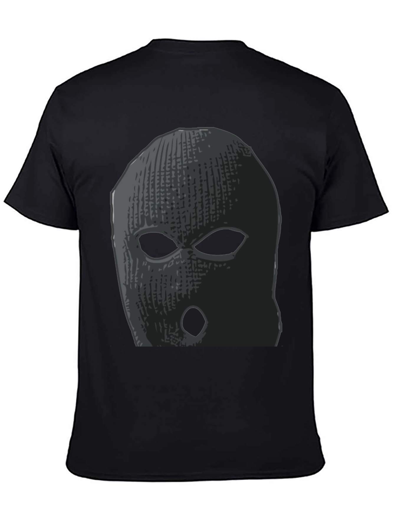 Ski Mask Graphic Tee - Black Cotton Comfort