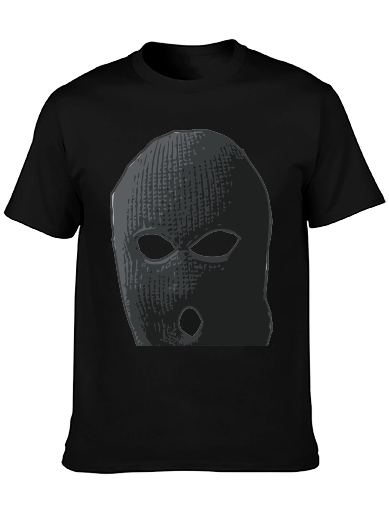 Ski Mask Graphic Tee - Black Cotton Comfort