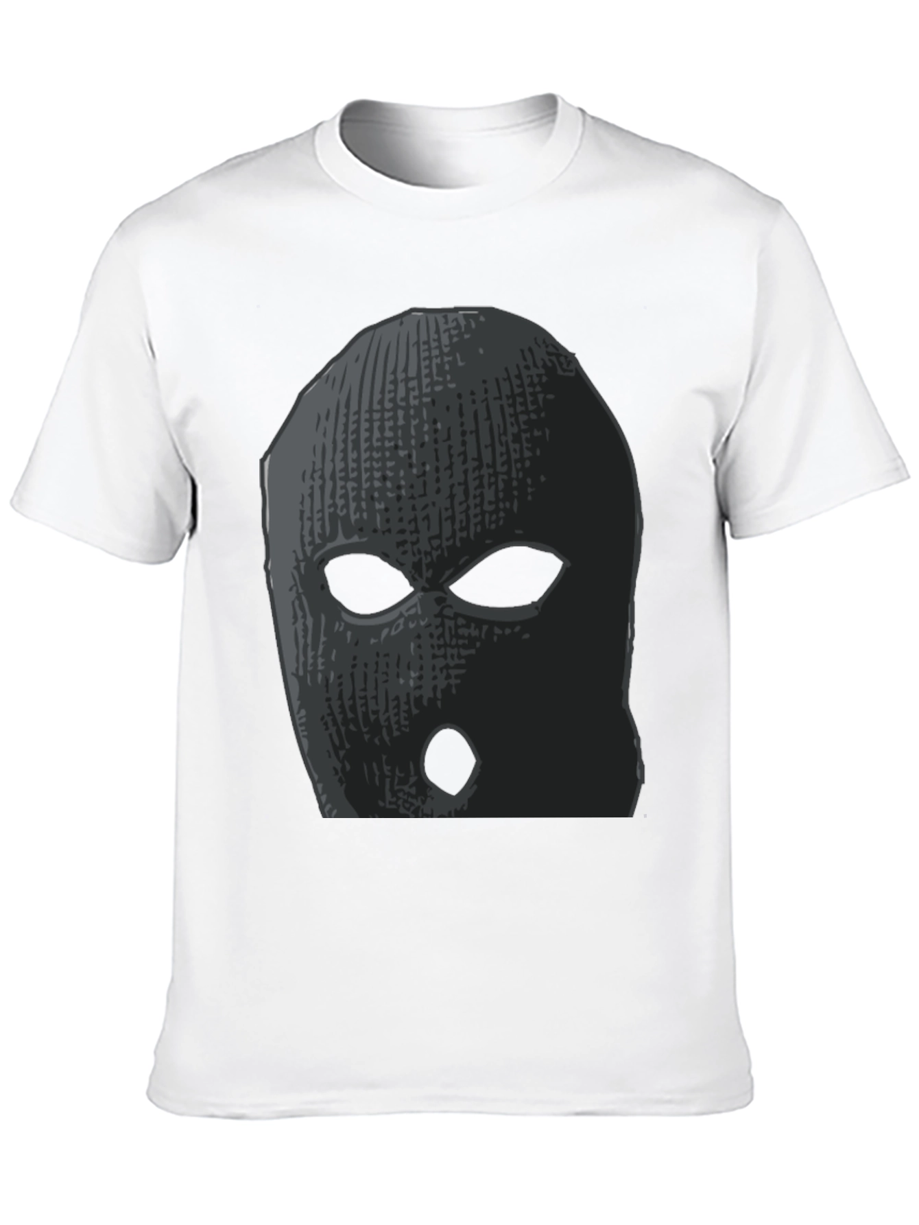 Ski Mask Graphic Tee - Black Cotton Comfort