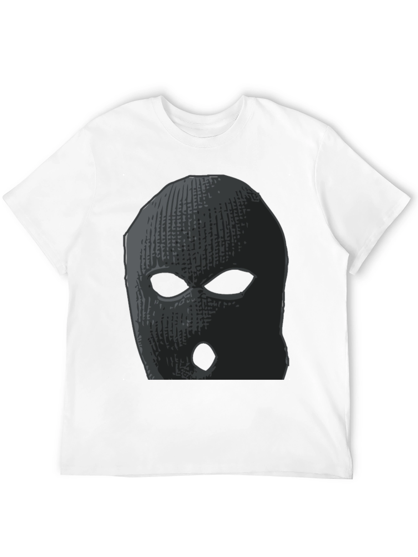 Ski Mask Graphic Tee - Black Cotton Comfort