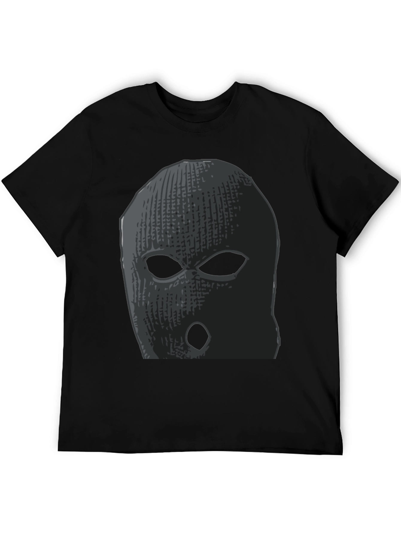 Ski Mask Graphic Tee - Black Cotton Comfort
