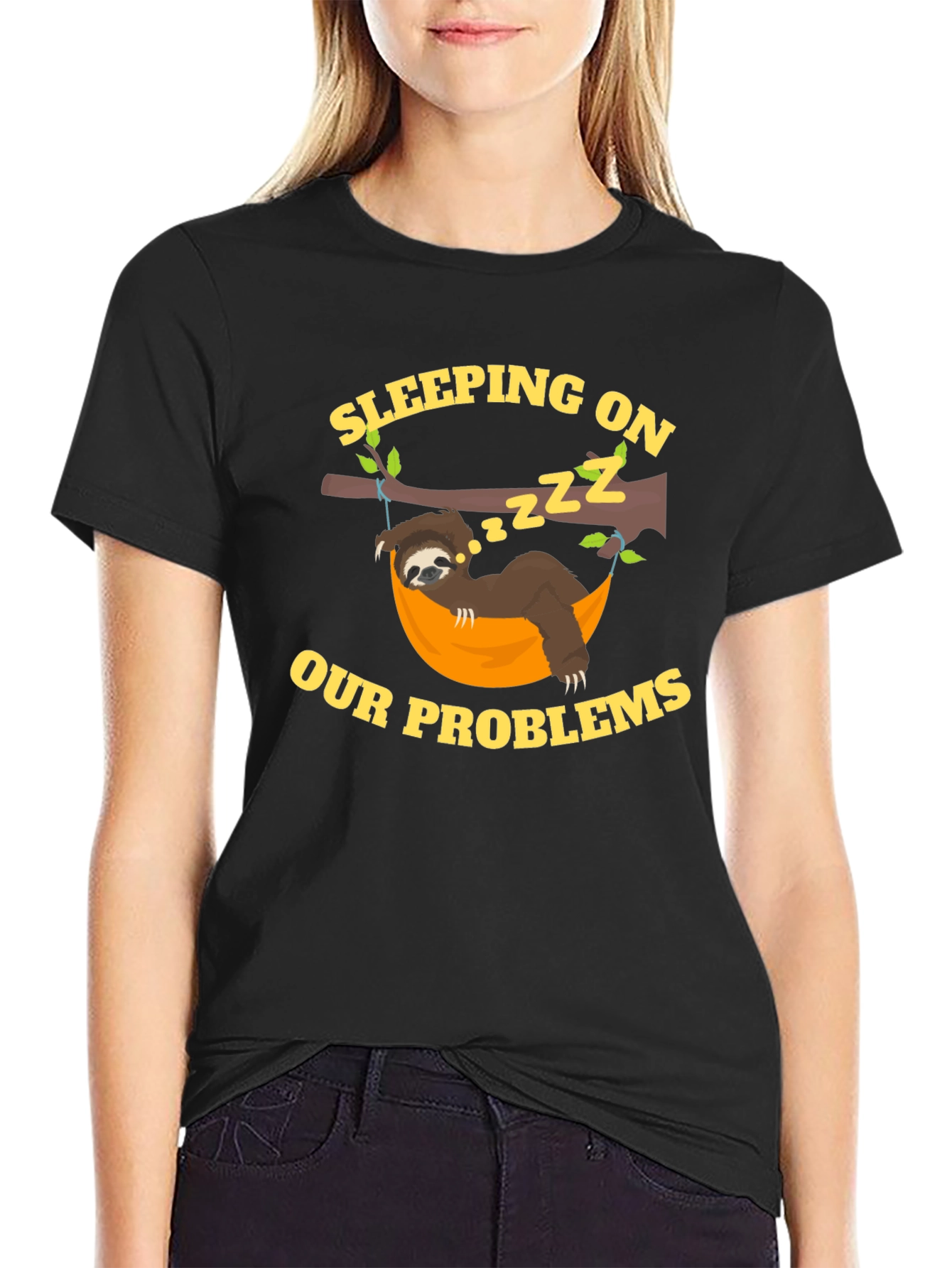 Sleeping on Our Problems Sloth Graphic Tee