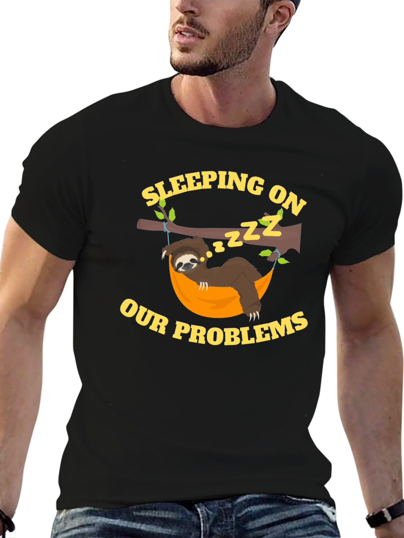 Sleeping on Our Problems Sloth Graphic Tee
