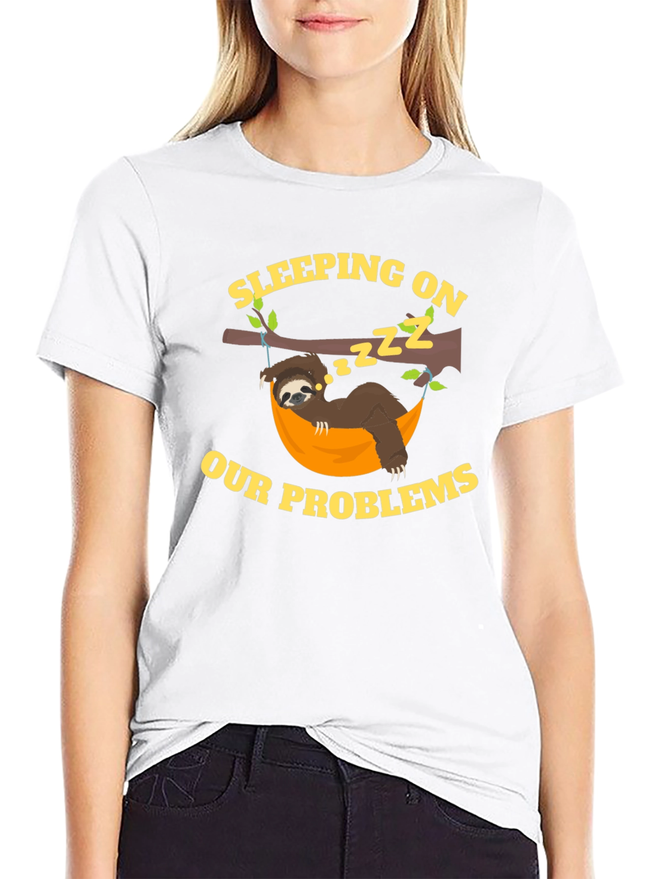 Sleeping on Our Problems Sloth Graphic Tee
