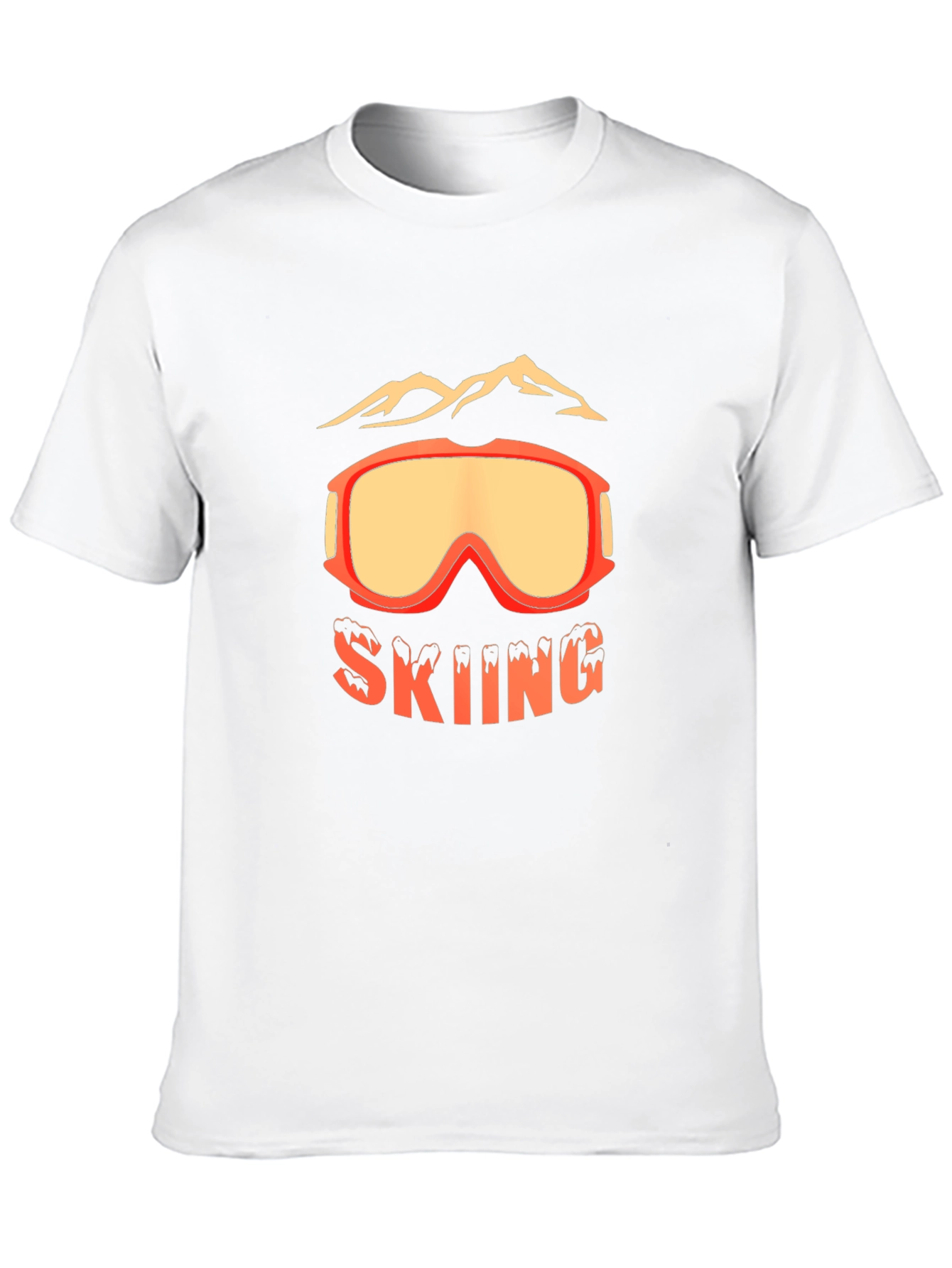 Skiing Goggles Graphic Tee - Black Cotton Blend T-Shirt
