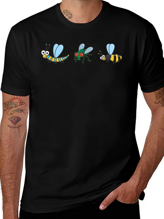 Bug Cartoon Graphic Black T-Shirt