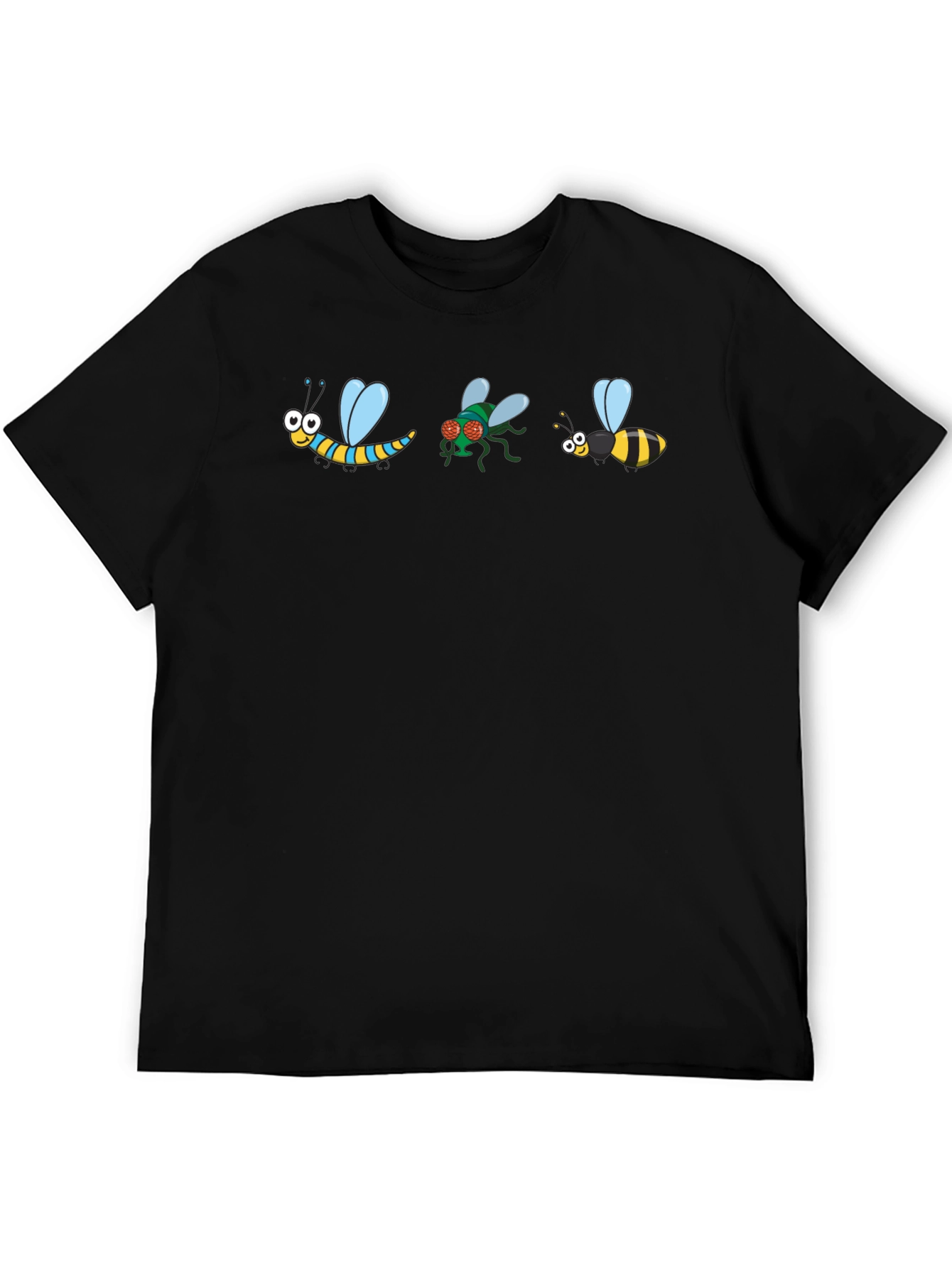 Bug Cartoon Graphic Black T-Shirt