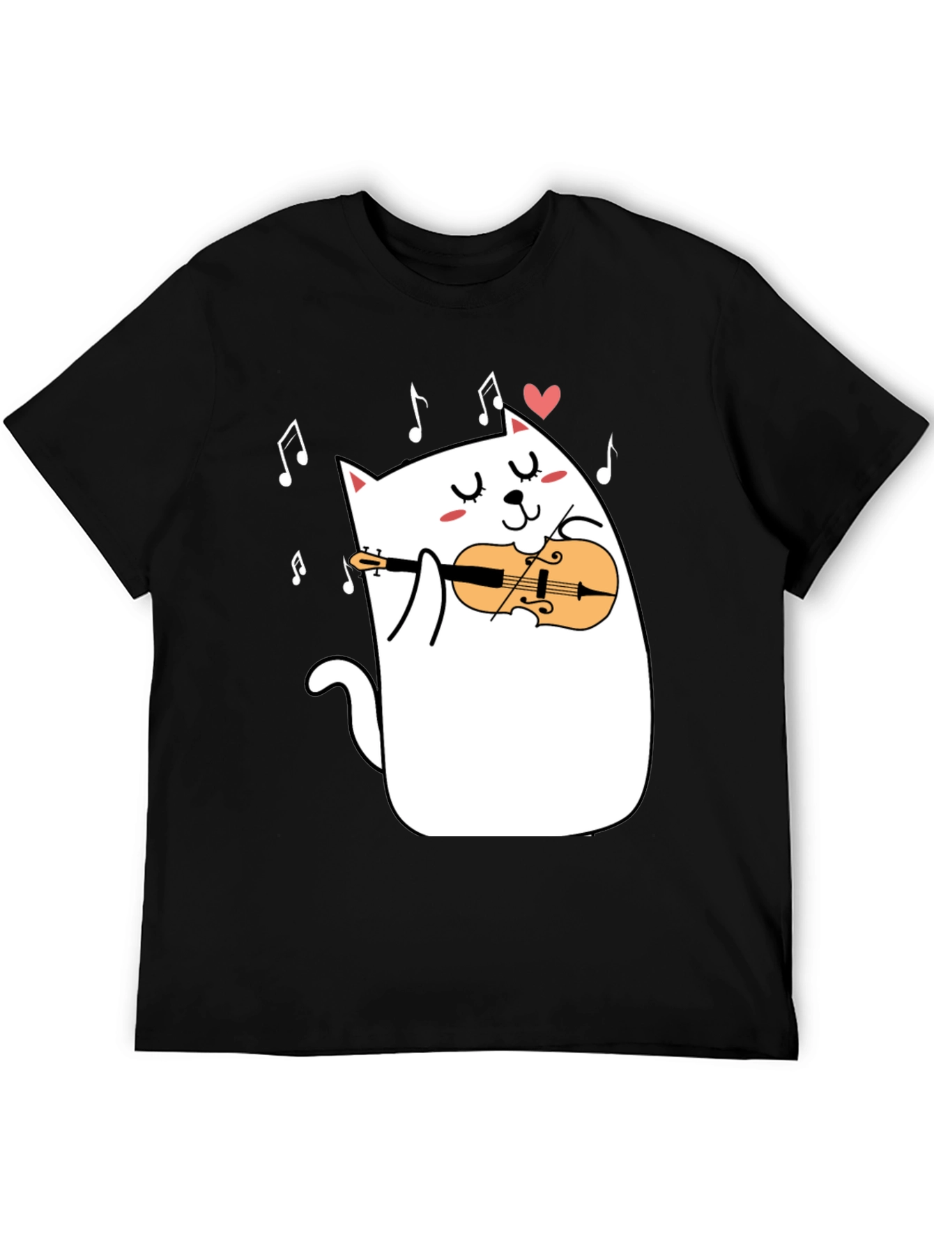 Cat Violinist T-Shirt - Musical Kitty Tee