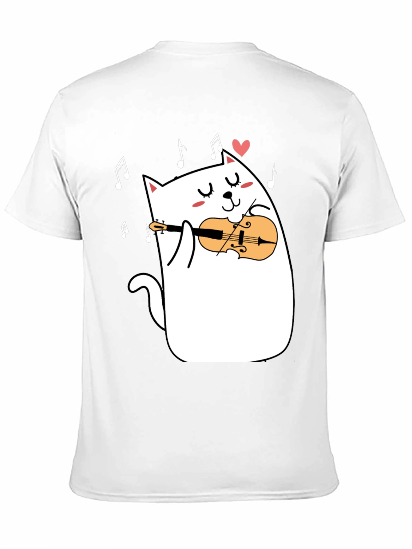 Cat Violinist T-Shirt - Musical Kitty Tee