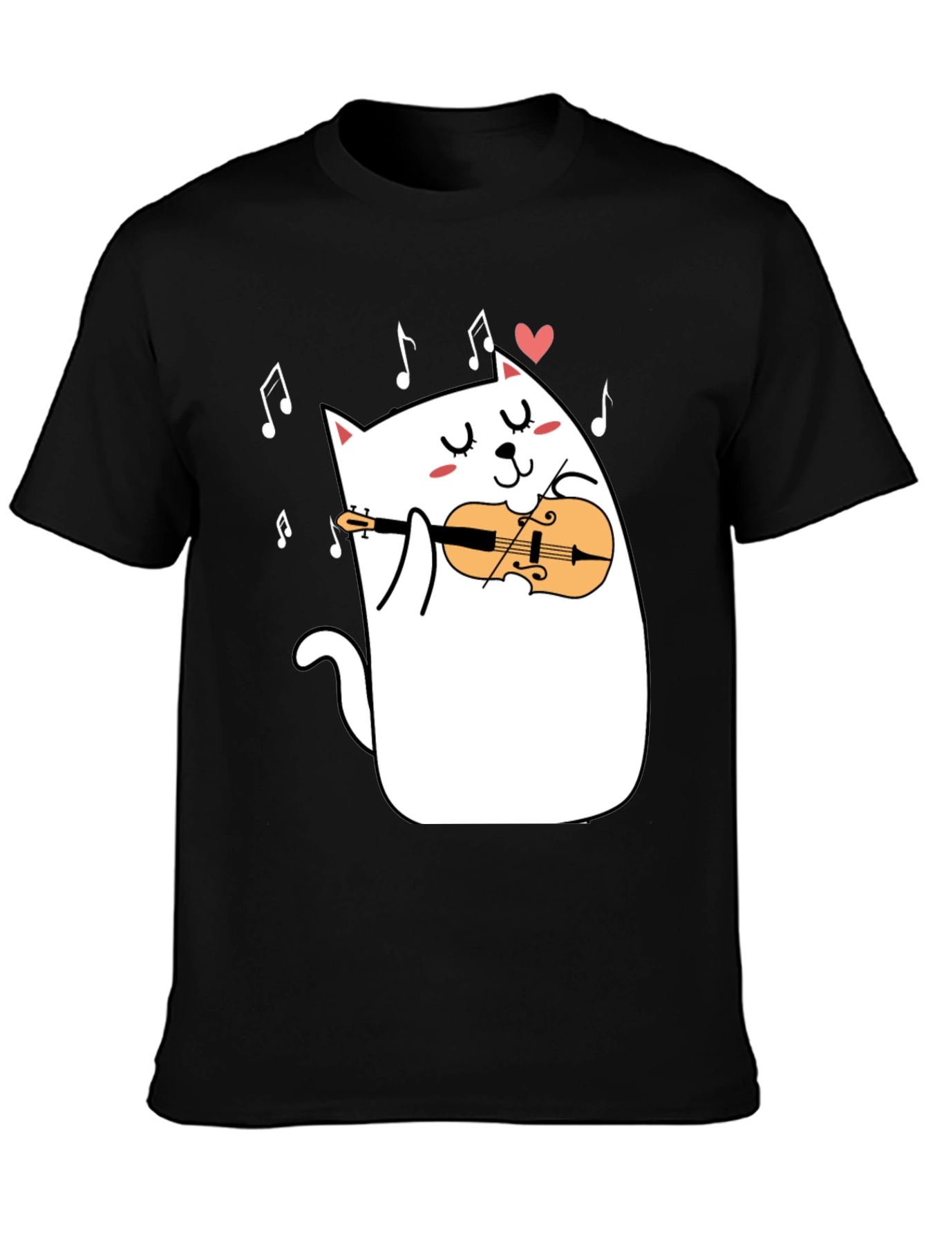 Cat Violinist T-Shirt - Musical Kitty Tee