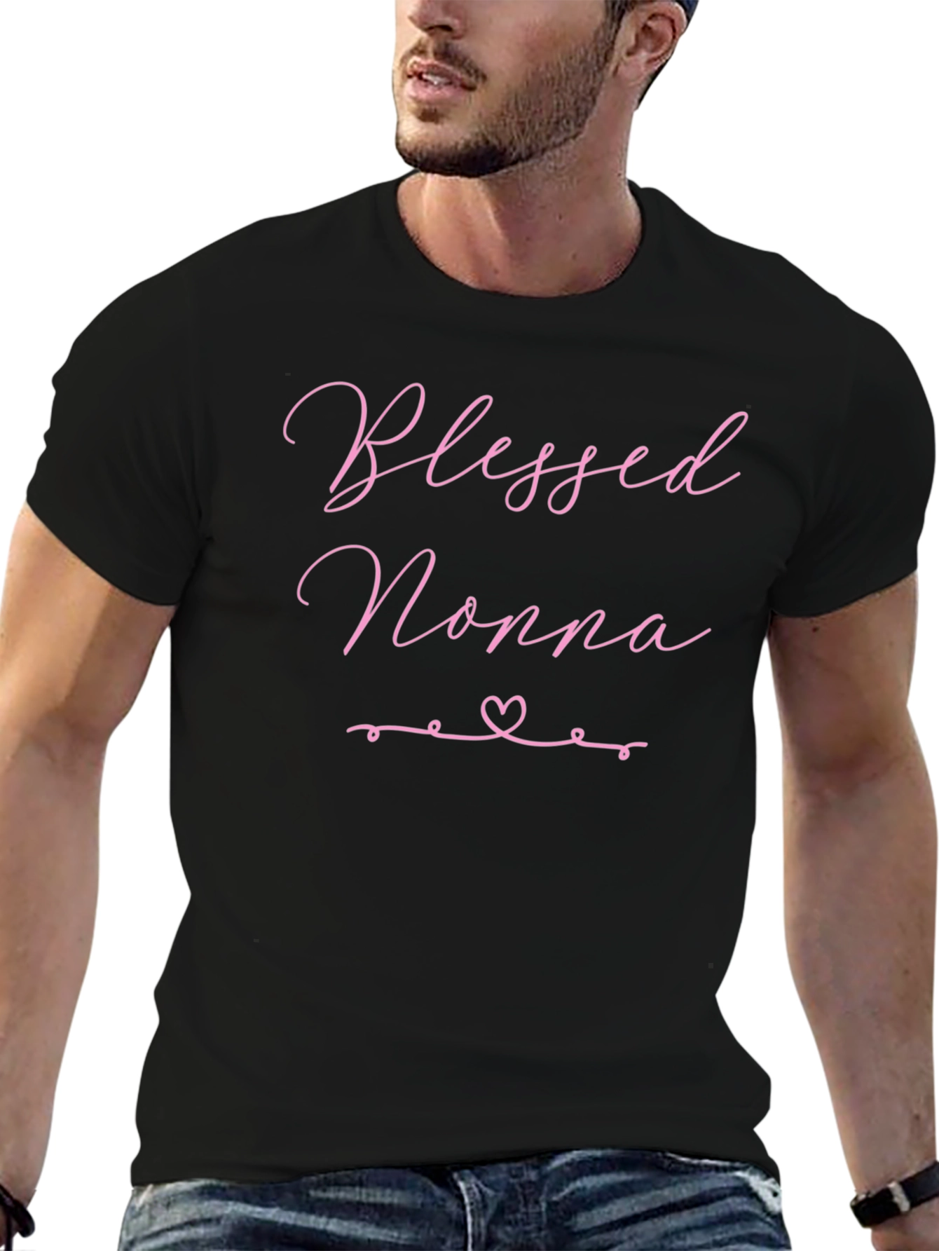 Blessed Nonna Graphic T-Shirt - Black