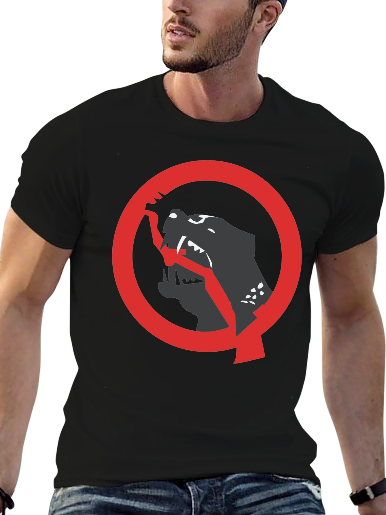 Bold Graphic Tee: Black Panther Circle Design