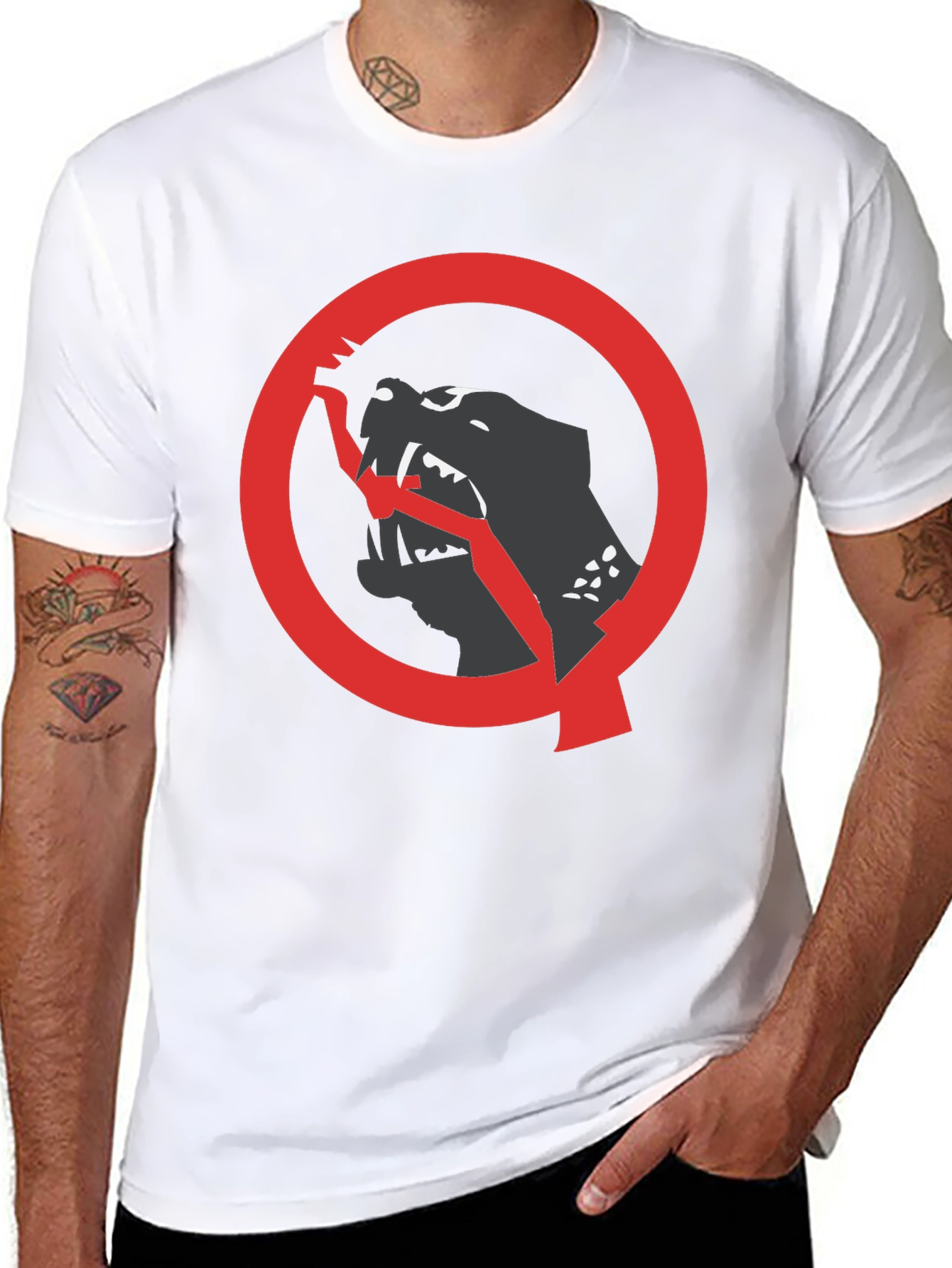 Bold Graphic Tee: Black Panther Circle Design