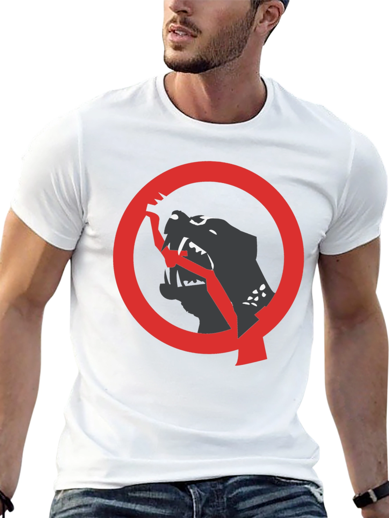 Bold Graphic Tee: Black Panther Circle Design