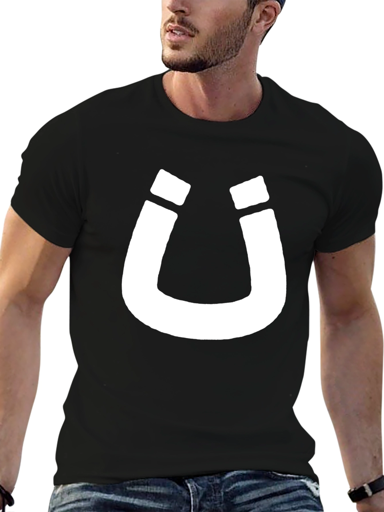 Lucky Horseshoe Graphic Tee - Mens Black T-Shirt